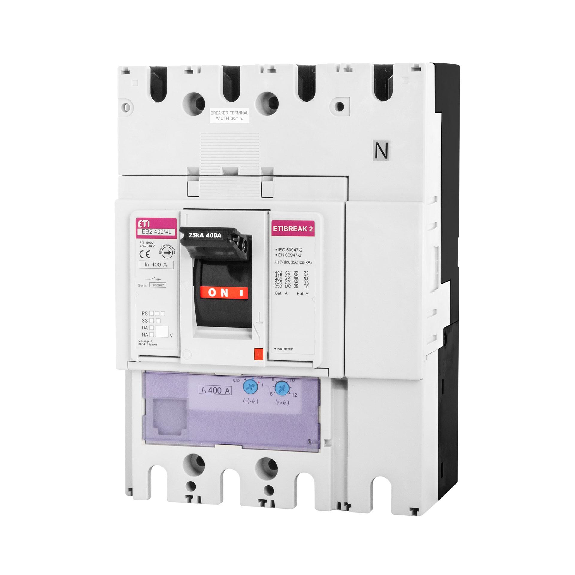 Interruttore automatico EB2 400/4L 400A, Icu 25kA / Ics 25kA