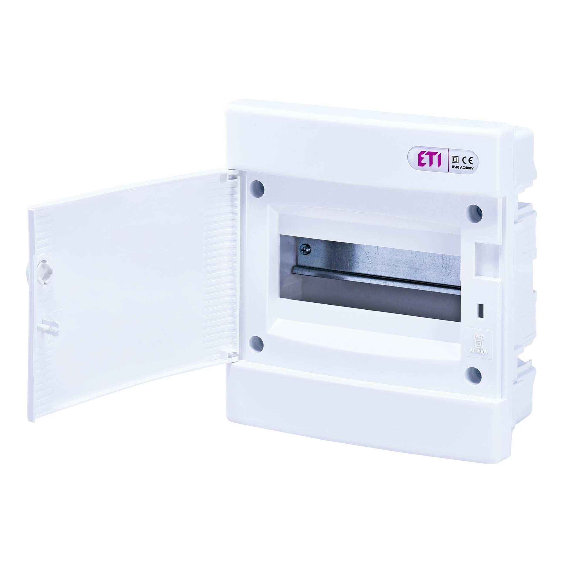 Distributore da incasso con porta bianca "ECM-8-PO", IP40, 1x8 moduli (8M)