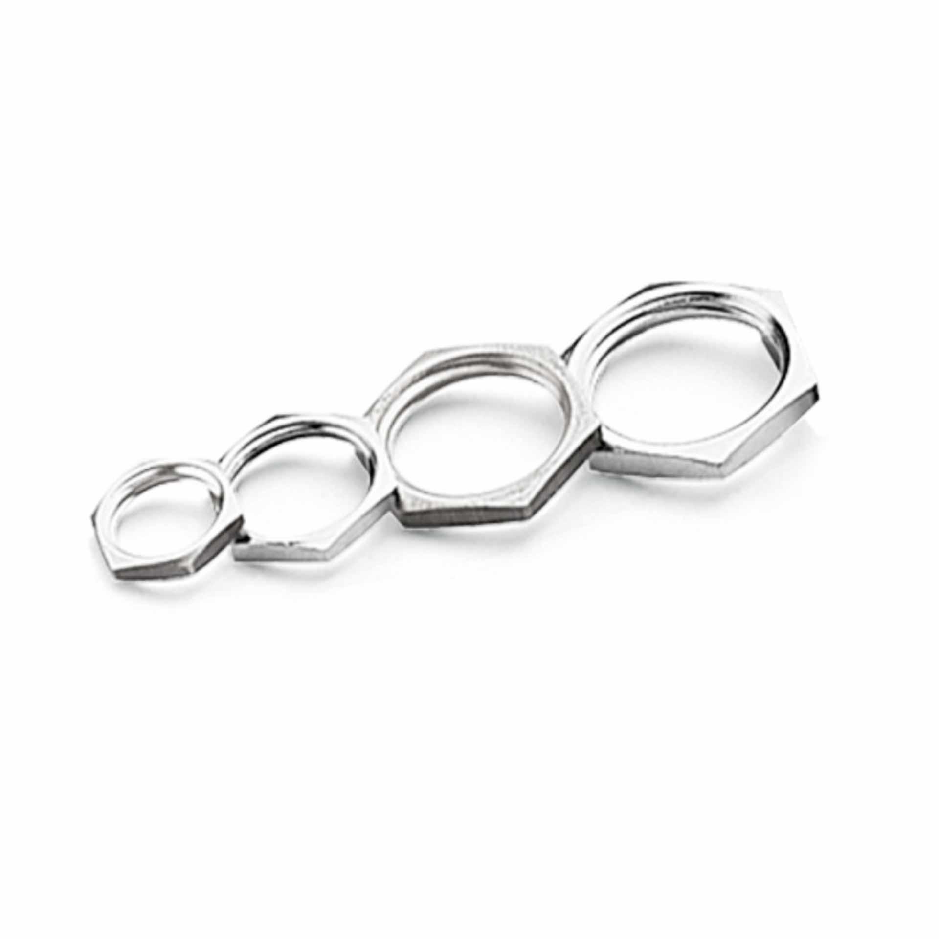 Controdado per collegamenti a vite M50, ottone nichelato, standard Controdado per collegamenti a vite M50, ottone nichelato, standard