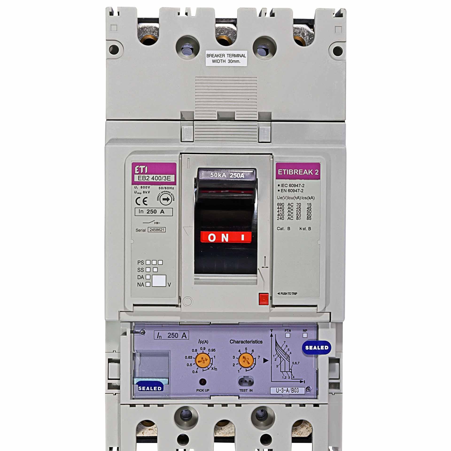 Interruttore automatico EB2 400/3L 250A, Icu 25kA / Ics 25kA