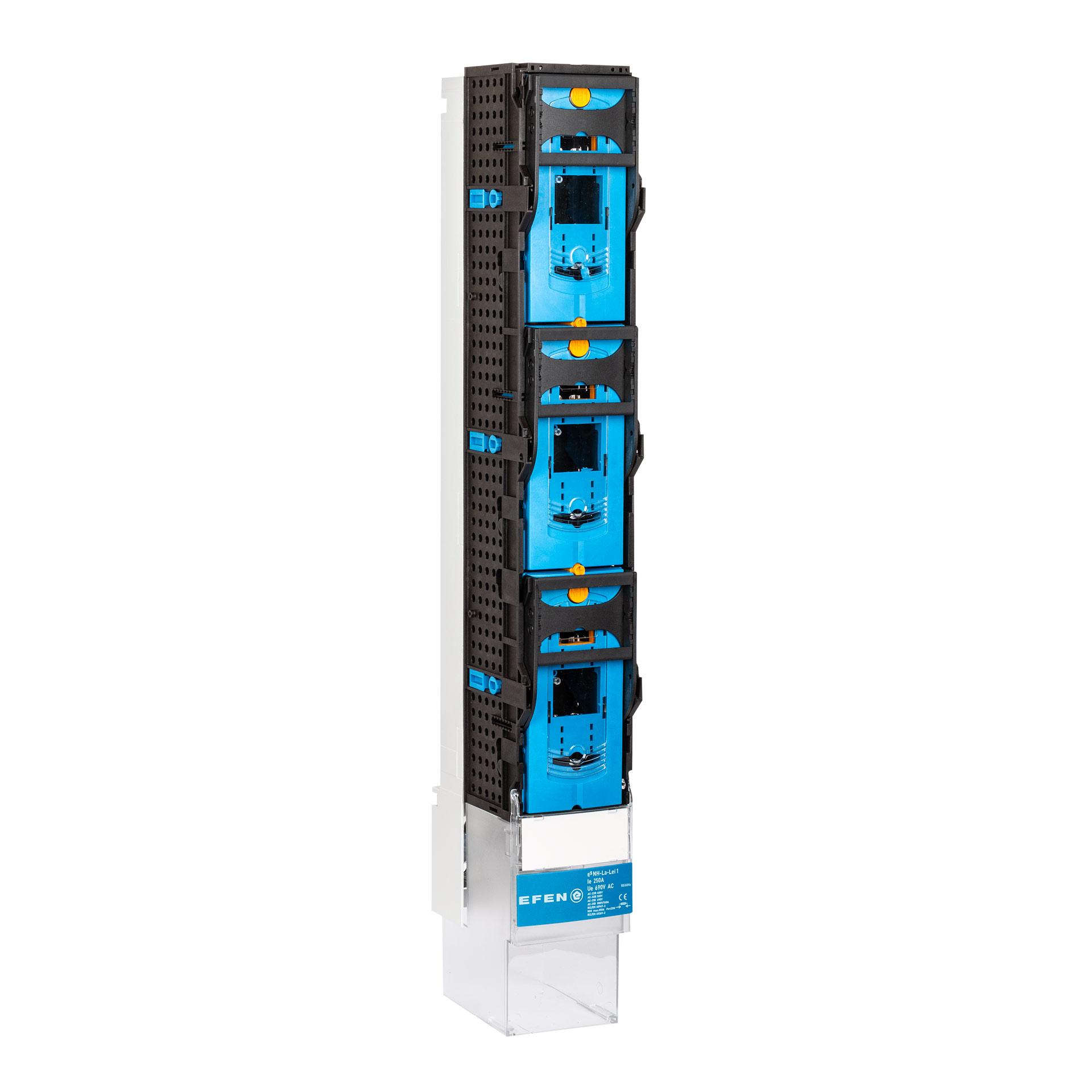 Sezionatori con fusibili NH taglia 1, 3P, 185mm, M12, (commutabile a 1 polo) 250A, maniglie retrattili, U6