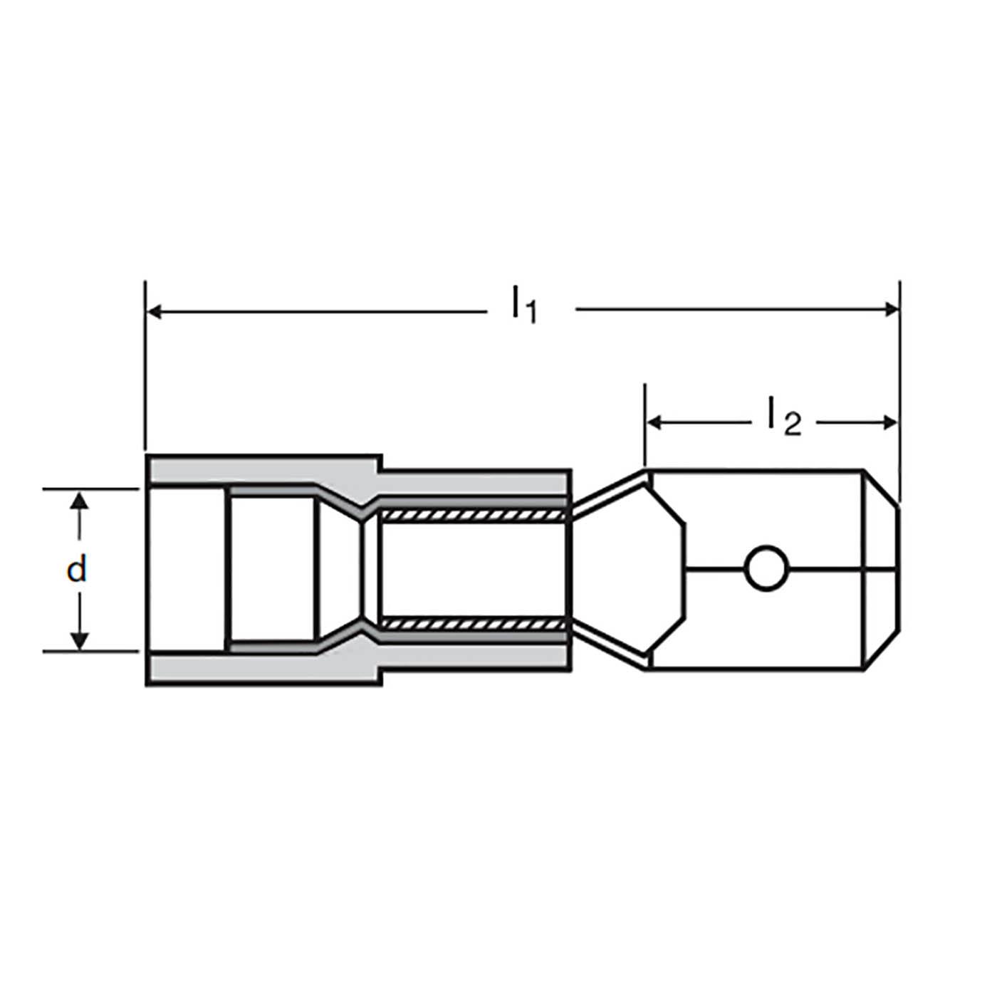 Connecteurs mâles isolés PA, 1.5 - 2.5mm² / 2.8 x 0.5mm, bleu Connecteurs mâles isolés PA, 1.5 - 2.5mm² / 2.8 x 0.5mm, bleu