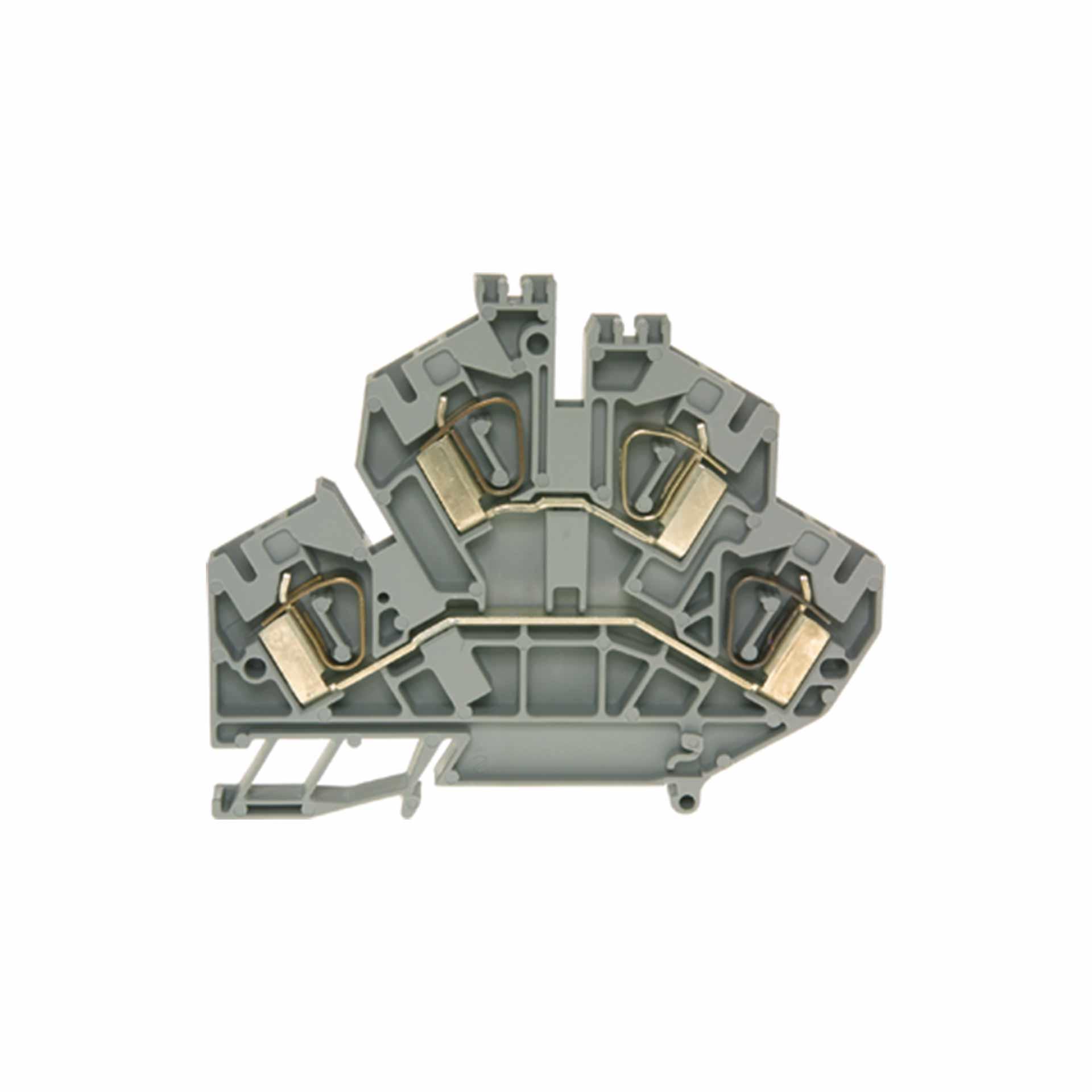 Borne à ress. 2 ét. DIN35 4mm2, 2x 2-conducteurs, grise Borne à ress. 2 ét. DIN35 4mm2, 2x 2-conducteurs, grise