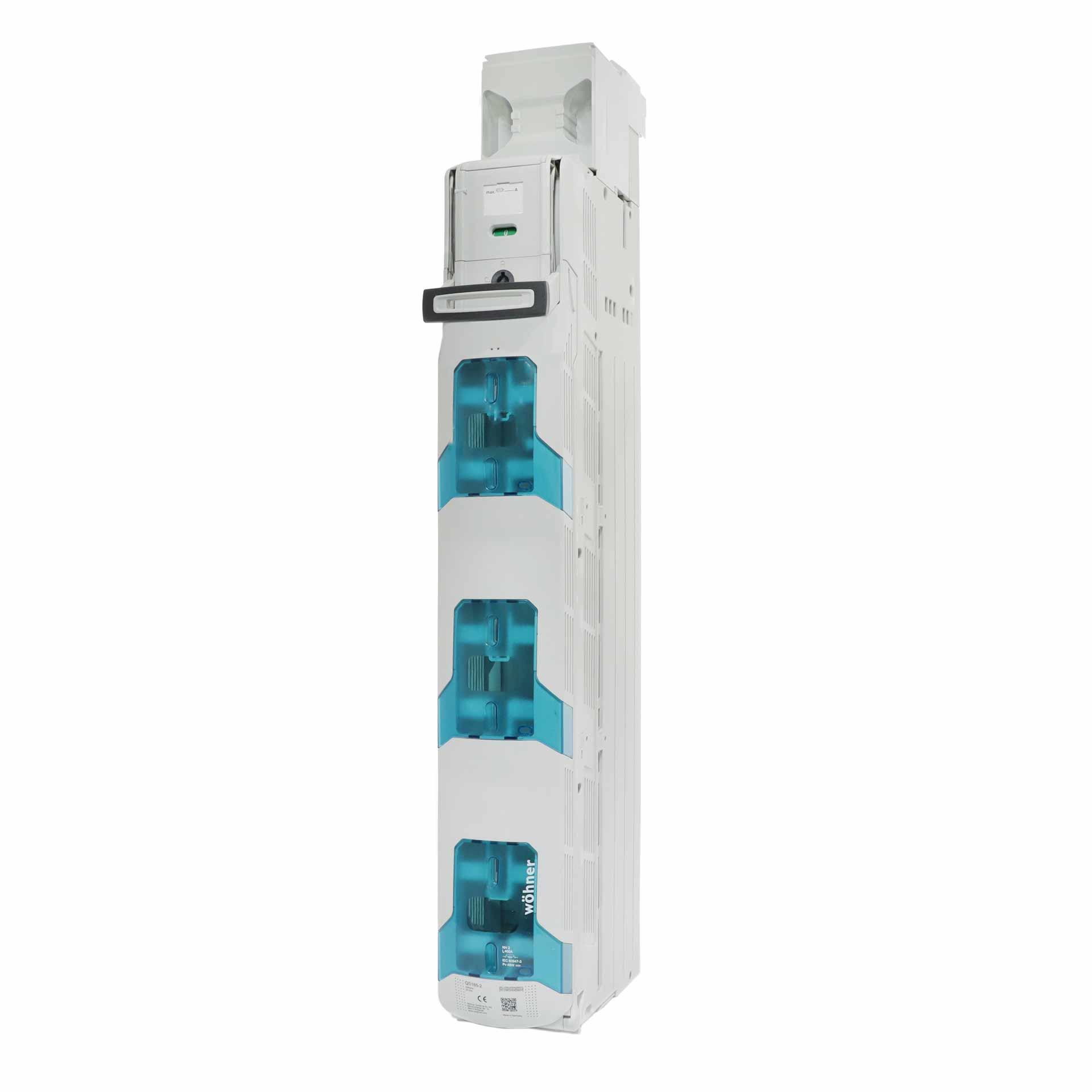 Réglette sectionneur de fusible QS NH Taille 2, 185mm, Départ en haut-M12, commutation indépendante Réglette sectionneur de fusible QS NH Taille 2, 185mm, Départ en haut-M12, commutation indépendante