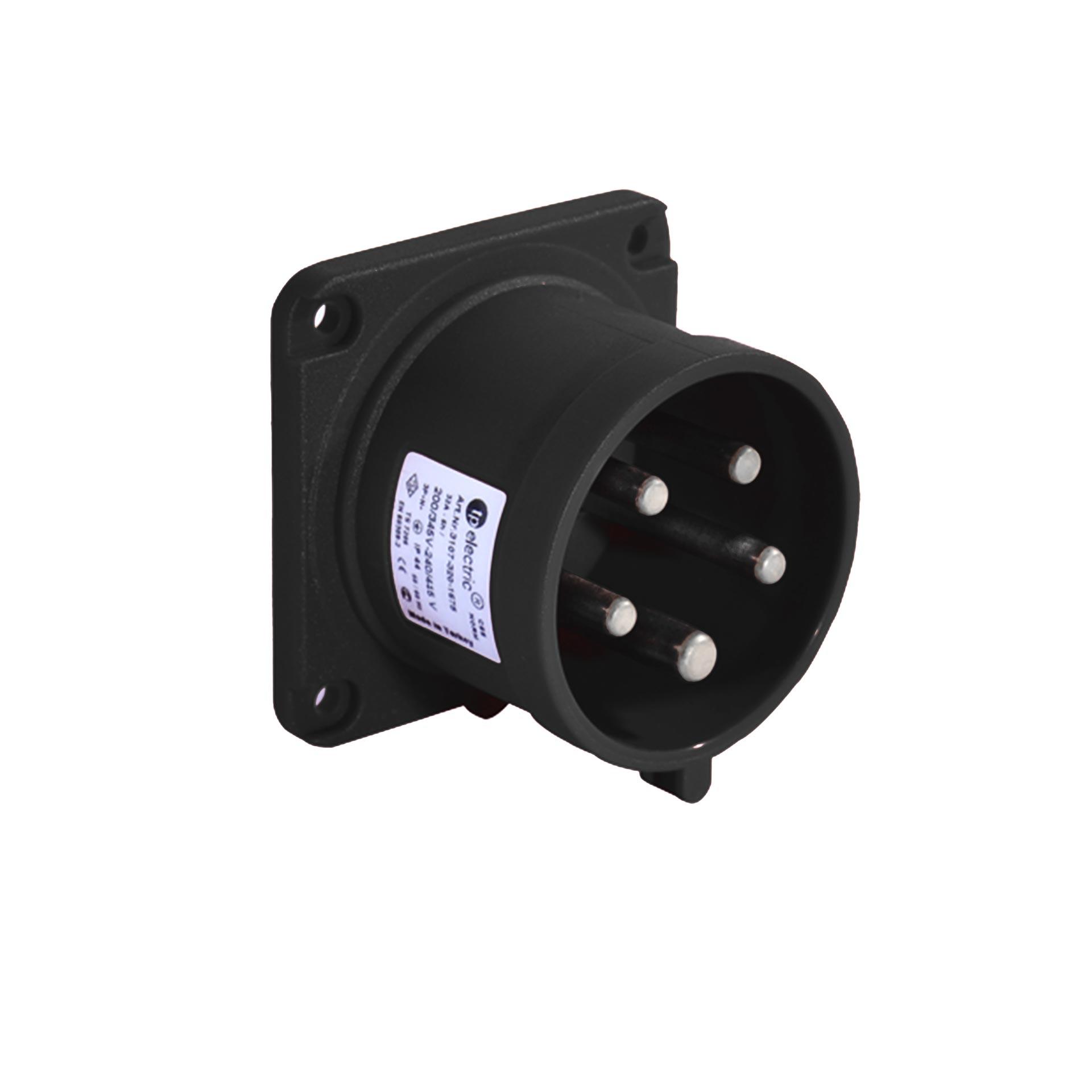 Spina rapida CEE per apparecchi 32A 5P 7h, 3PNE 400-500V, versione diritta, contatti nichelati, sistema QC