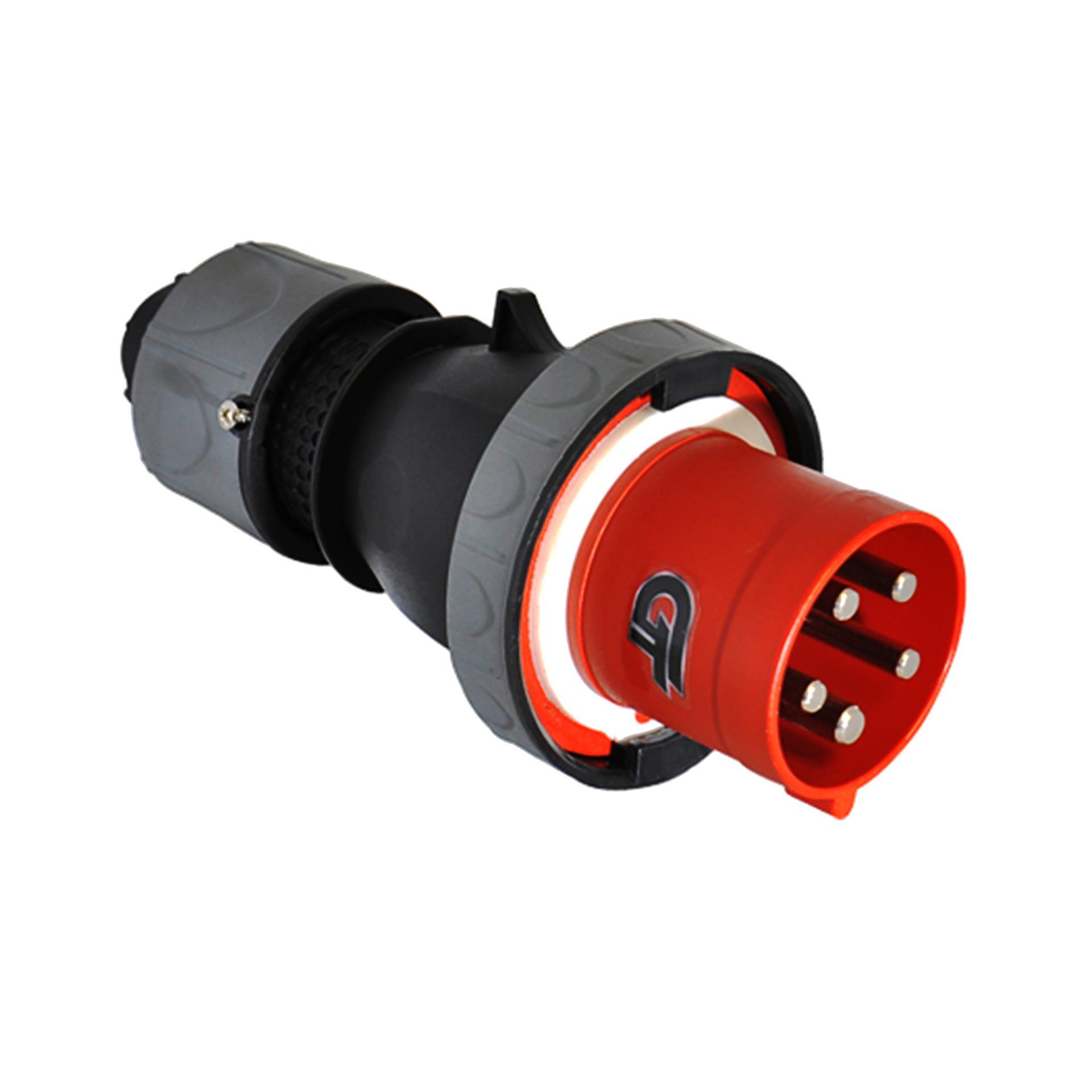 Spina CEE 63A 5P 6h, 3PNE 400V, IP67, contatti nichelati, versione GT, morsetto a vite