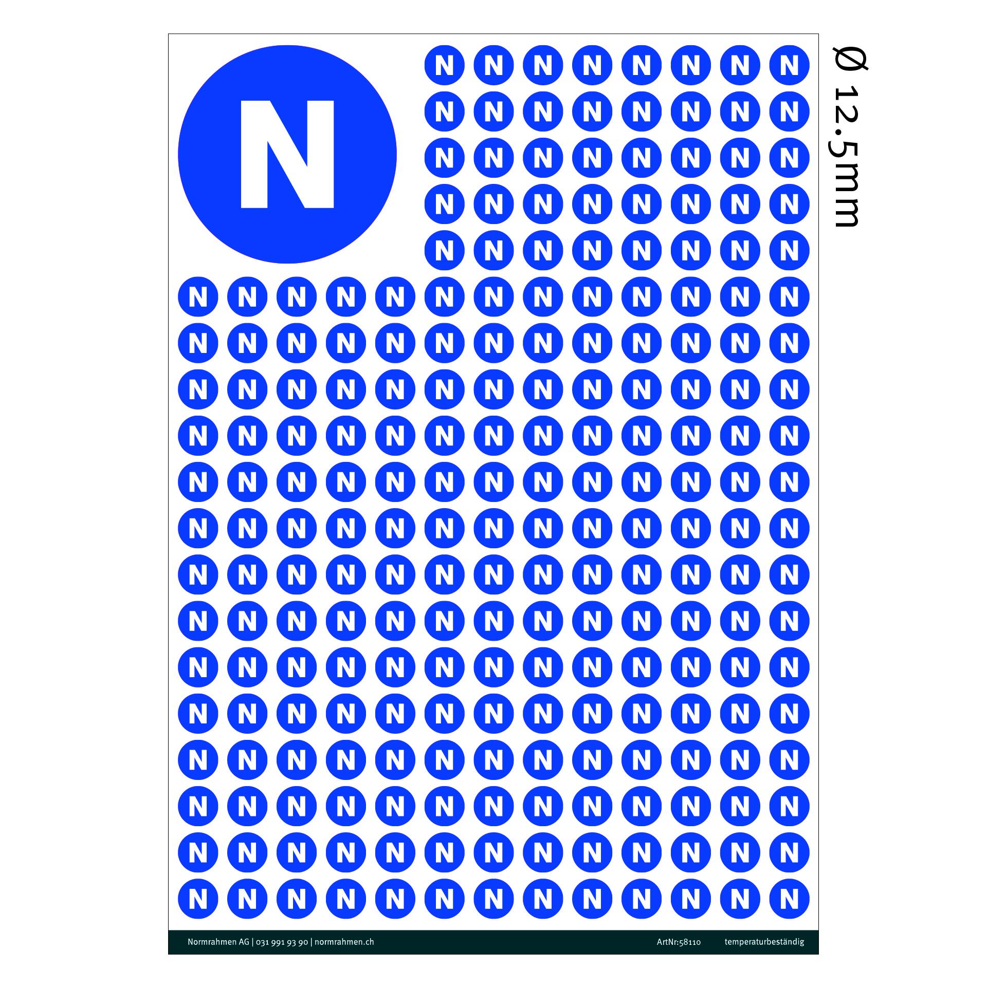 Neutral conductor N Ø 12.5mm,PU 247 pcs. A4 sheet