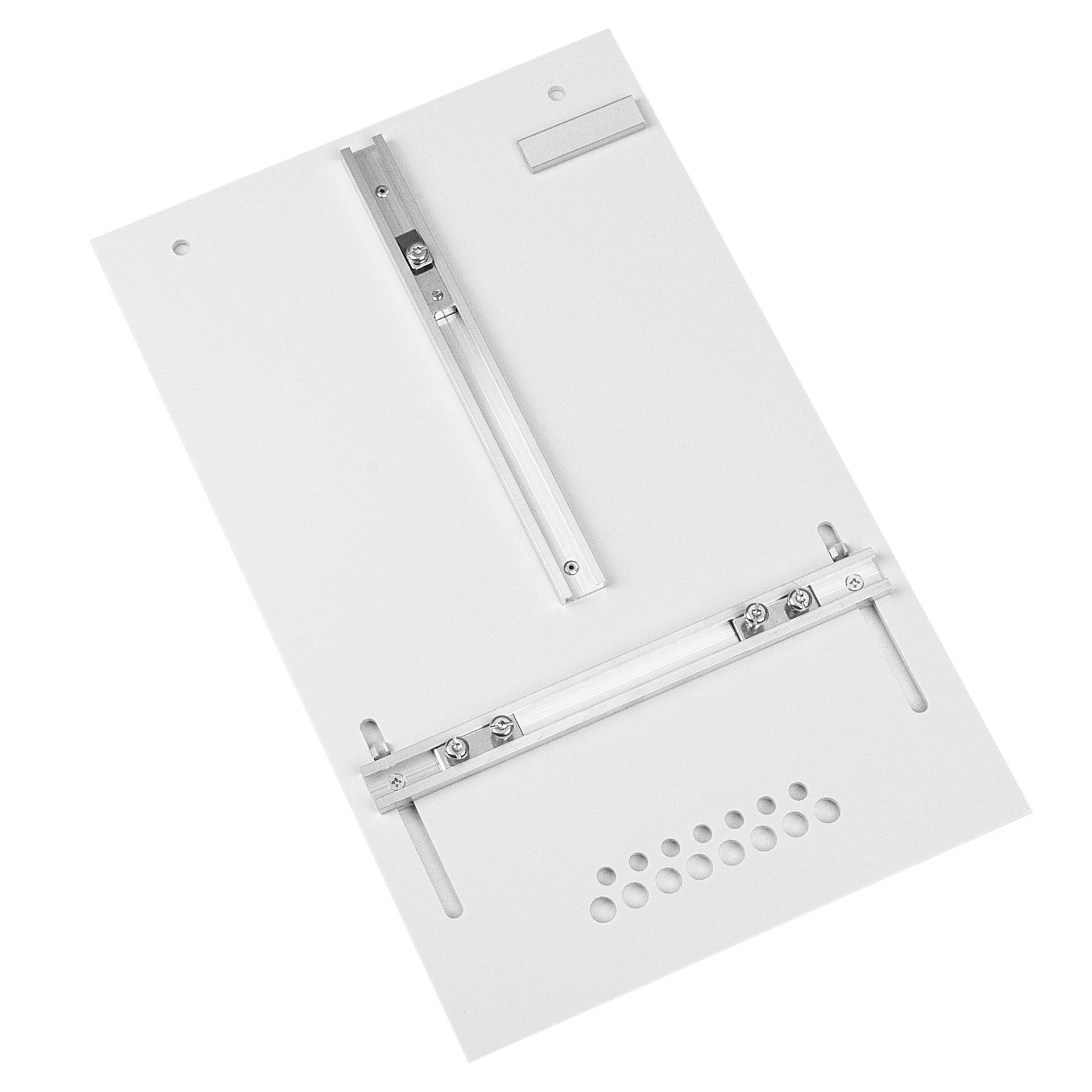 Plaque compteur EBM, blanche, avec trou de fixation, dessin 55