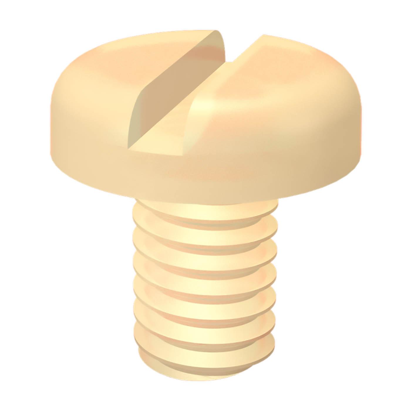 Vis polyamide à tête bombée avec fente M6x16mm, polyamide, couleur nature Vis polyamide à tête bombée avec fente M6x16mm, polyamide, couleur nature
