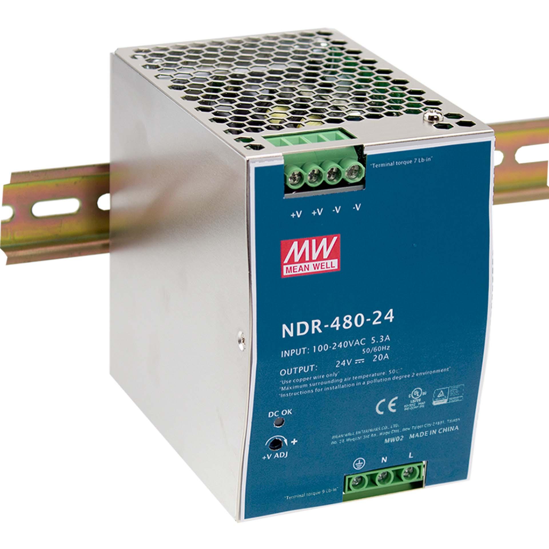Alimentatore Mean Well NDR-480-24, 24V DC, 20A, 480W