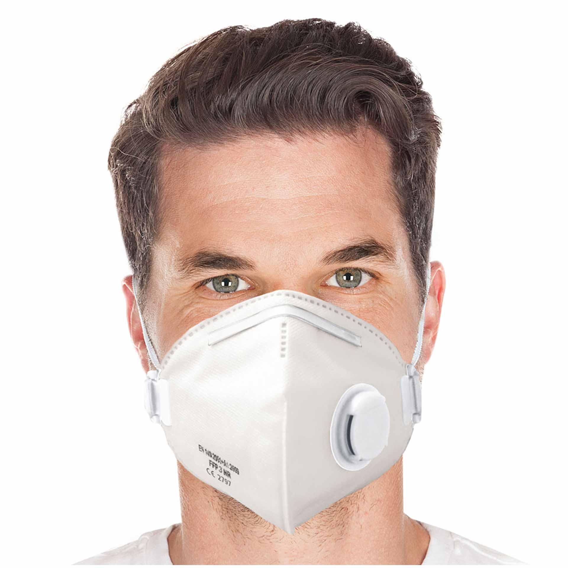 Respiratore FFP3 NR, con valvola | confezionato singolarmente, ripiegabile verticalmente Respiratore FFP3 NR, con valvola | confezionato singolarmente, ripiegabile verticalmente