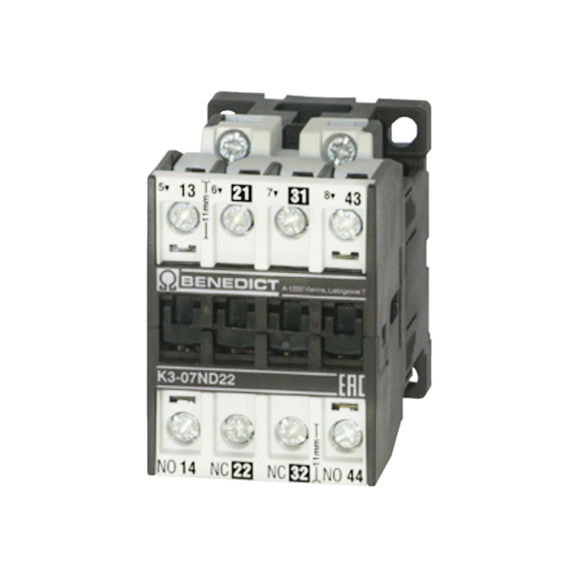 Contattore ausiliario 4 poli, 4S, 4A AC15, K3-07ND40 230V AC