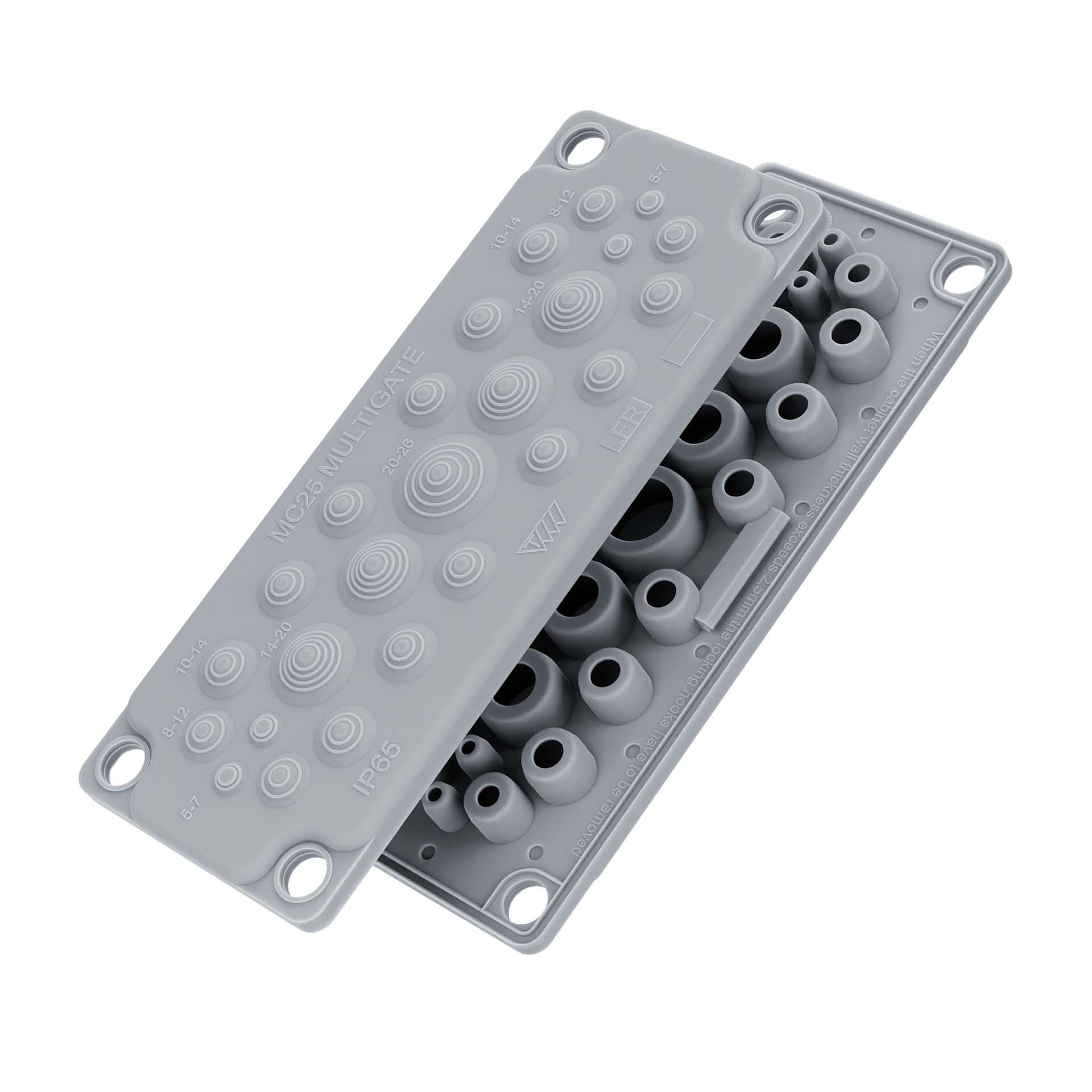 Flangia di ingresso cavi MC25, 216x84 mm