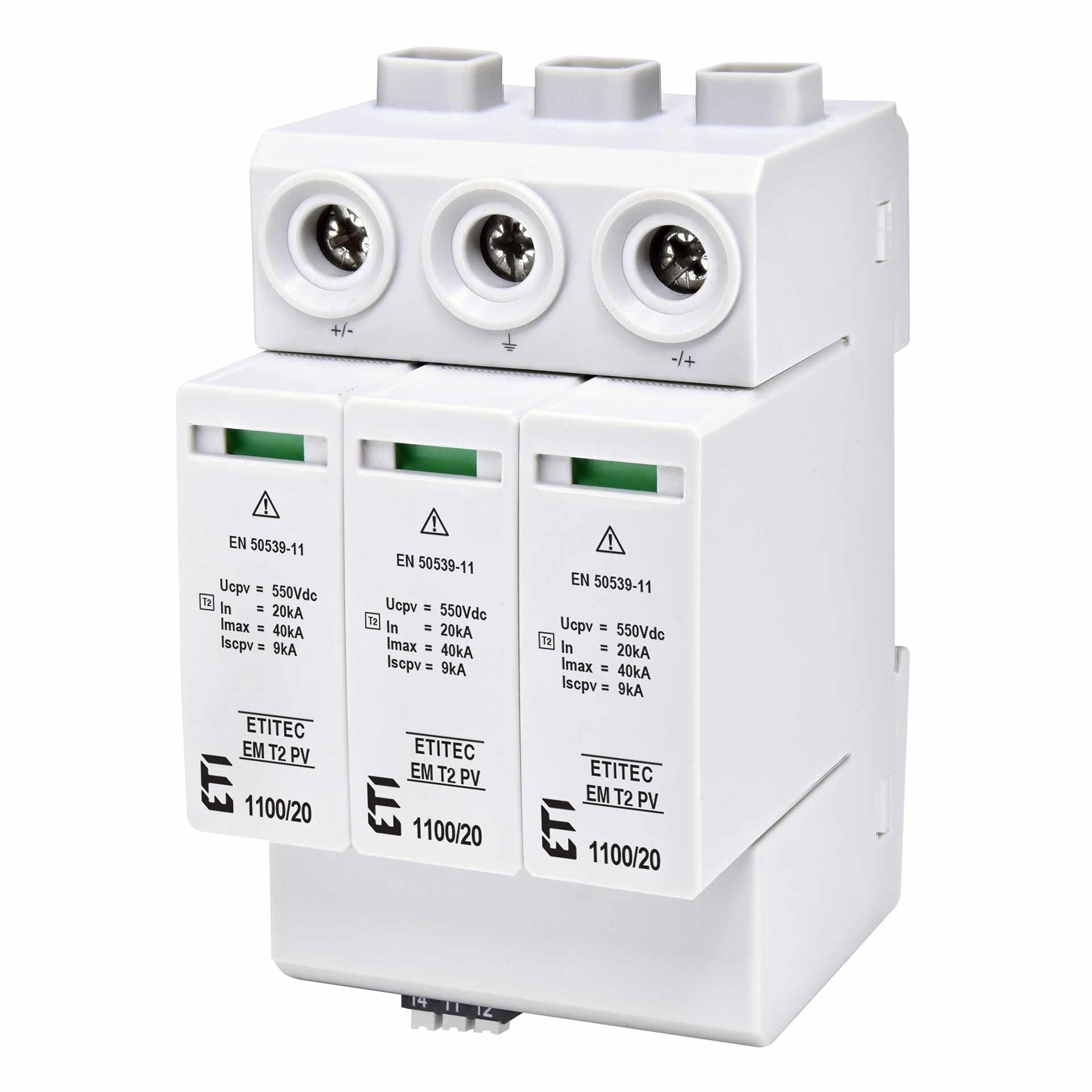 Scaricatore di sovratensione tipo 2, ETITEC EM T2 PV, 1100/20 Y RC
