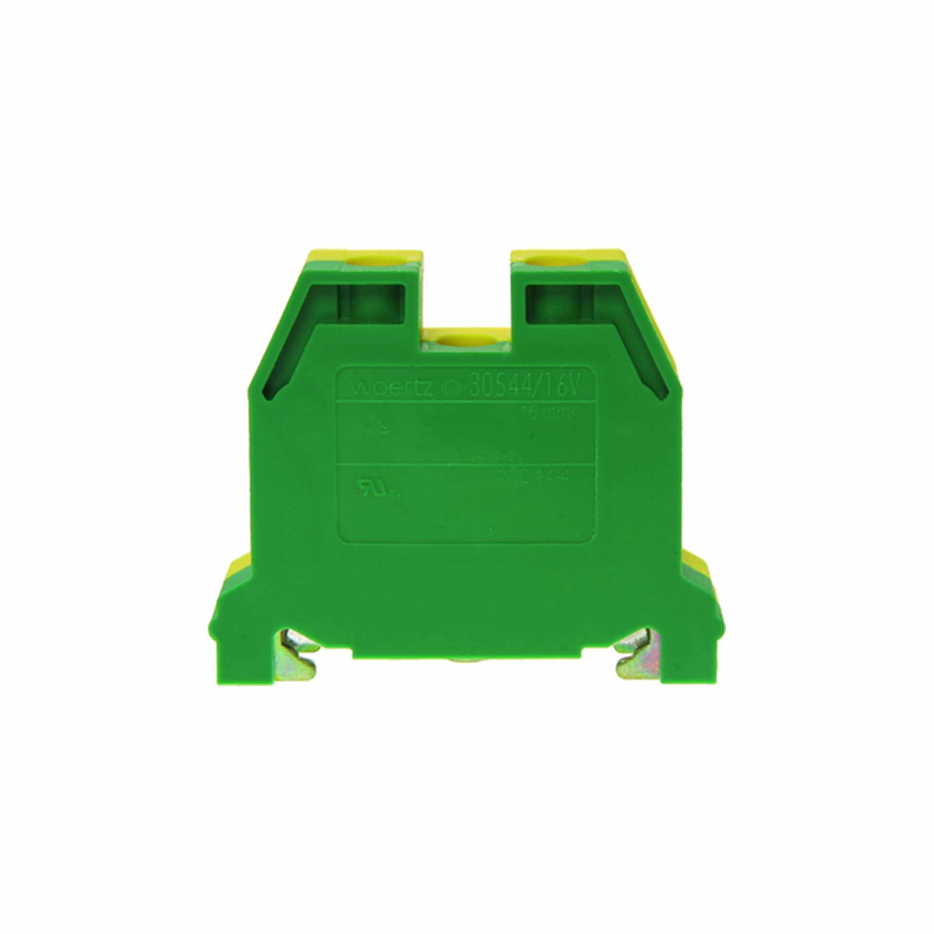 Schutzleiterklemme DIN35 16mm², 2-Leiter, grüngelb