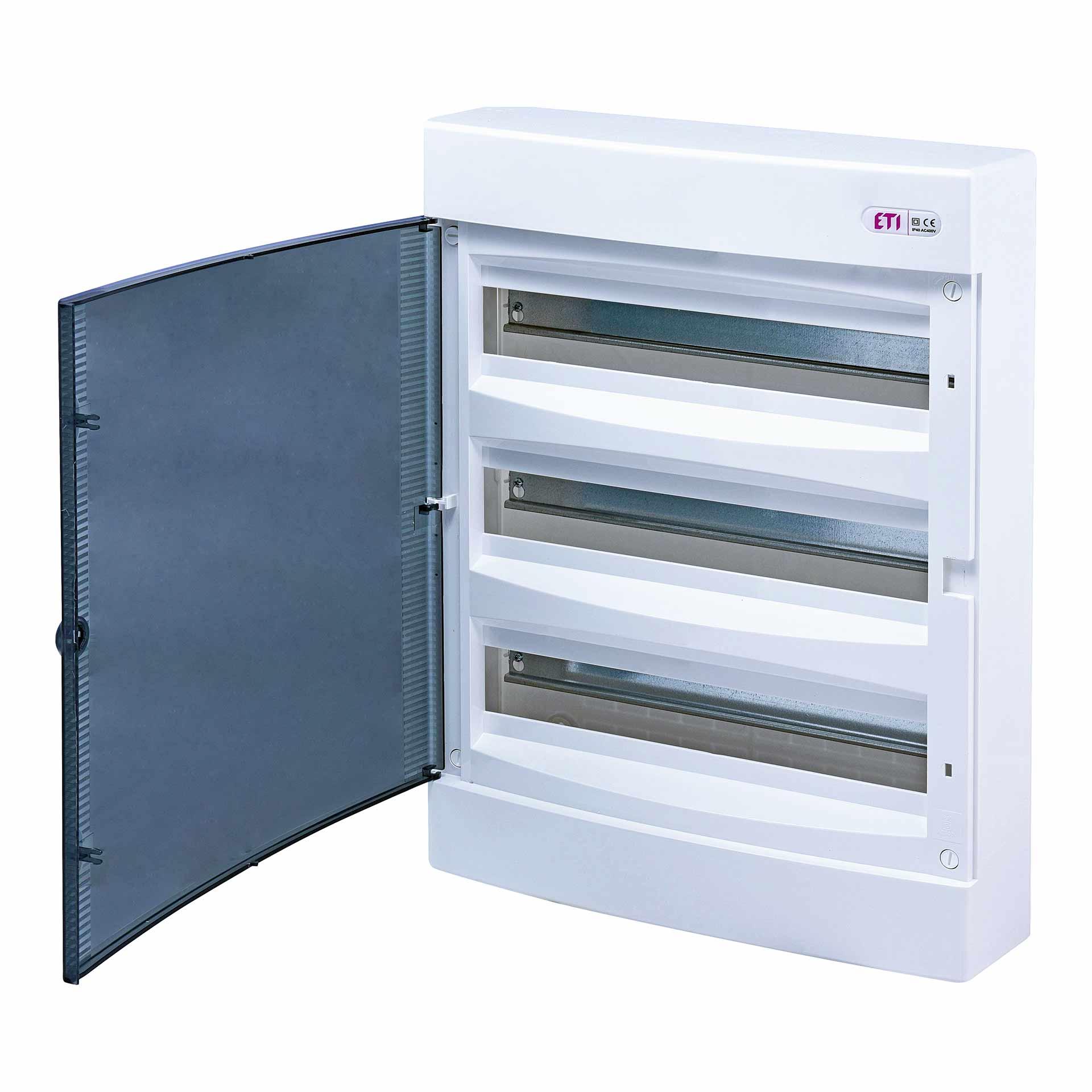 Distributore a parete con porta trasparente "ECT-54-PT", IP40, 3x18 moduli (54M)