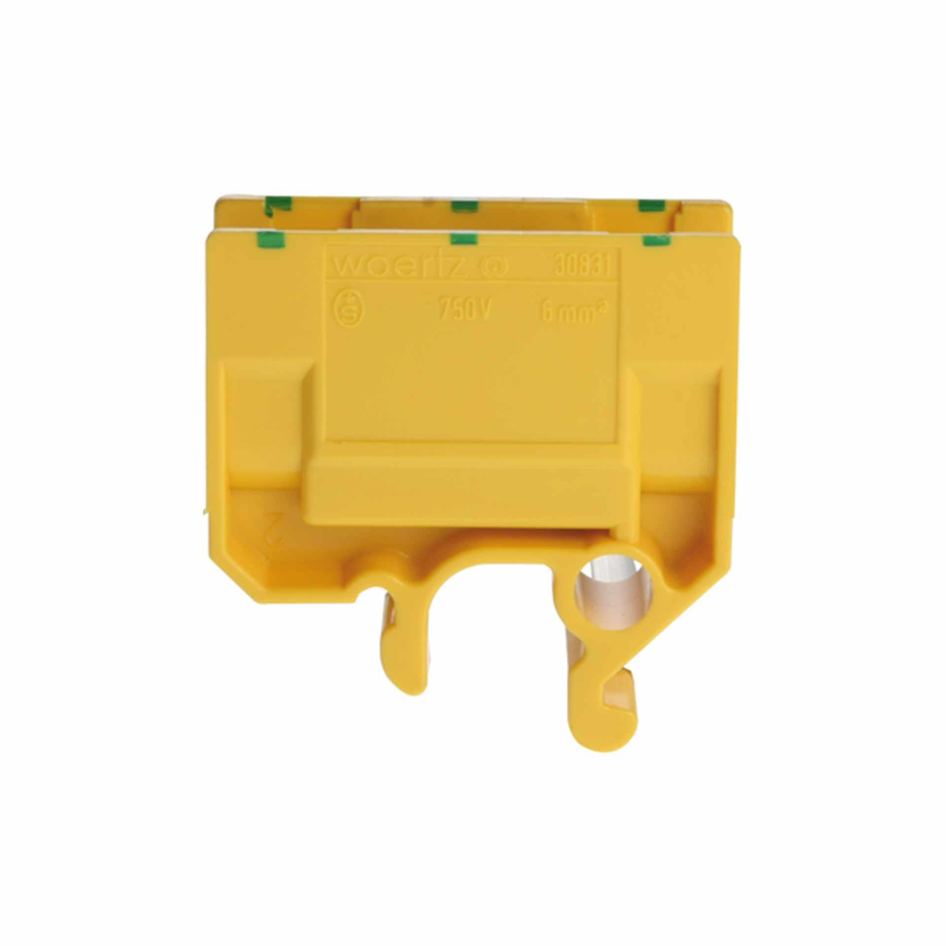 Morsetto di giunzione DIN32 6mm², 2 conduttori, verde-giallo Morsetto di giunzione DIN32 6mm², 2 conduttori, verde-giallo