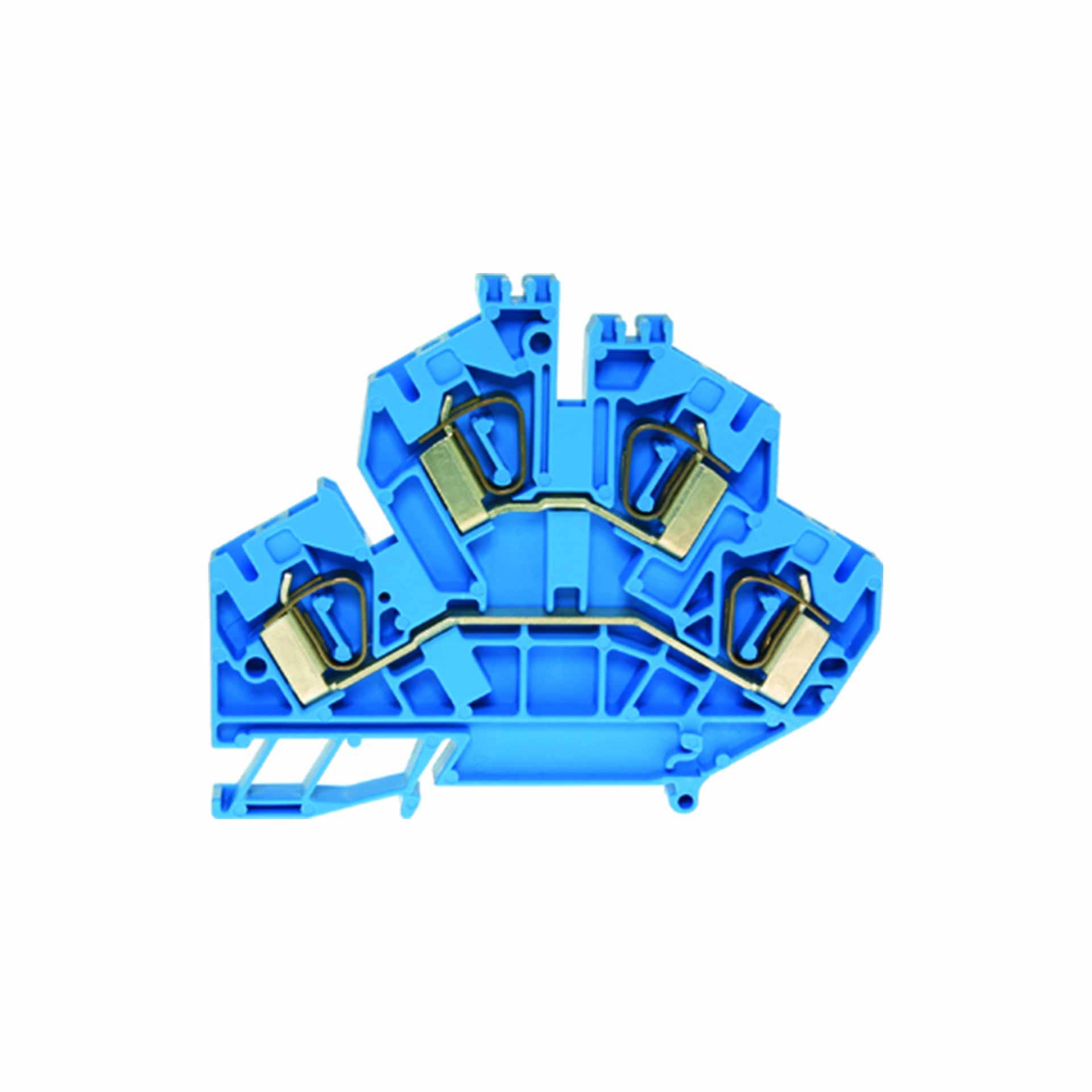 Borne à ress. 2 ét. DIN35 4mm2, 2x 2-conducteurs, bleue Borne à ress. 2 ét. DIN35 4mm2, 2x 2-conducteurs, bleue