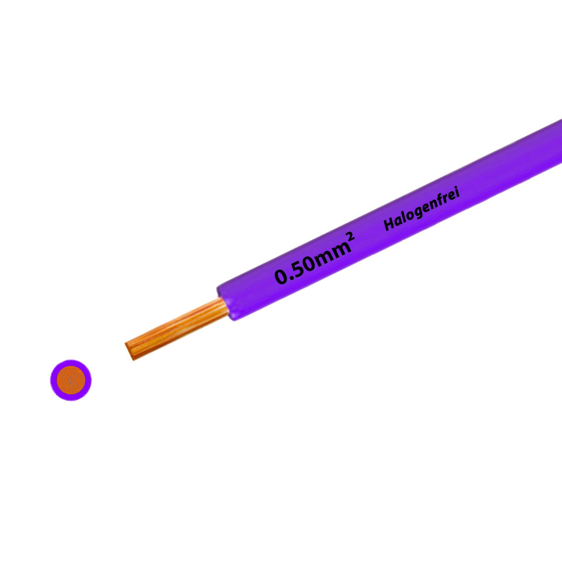 Cavo a trefoli senza alogeni 90° C, 500V, 0,50mm2, viola (RAL 4005), su bobina di plastica Cavo a trefoli senza alogeni 90° C, 500V, 0,50mm2, viola (RAL 4005), su bobina di plastica