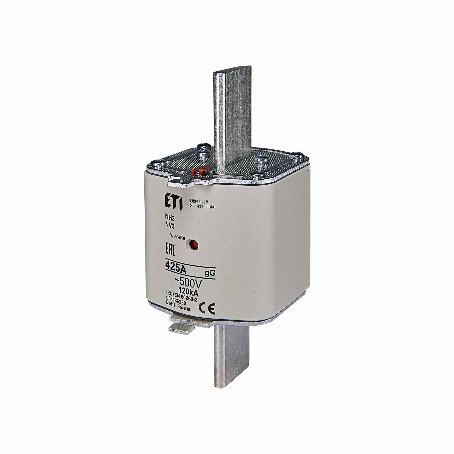 Fusibile NH taglia 3 425A, caratteristica gL-gG 500V