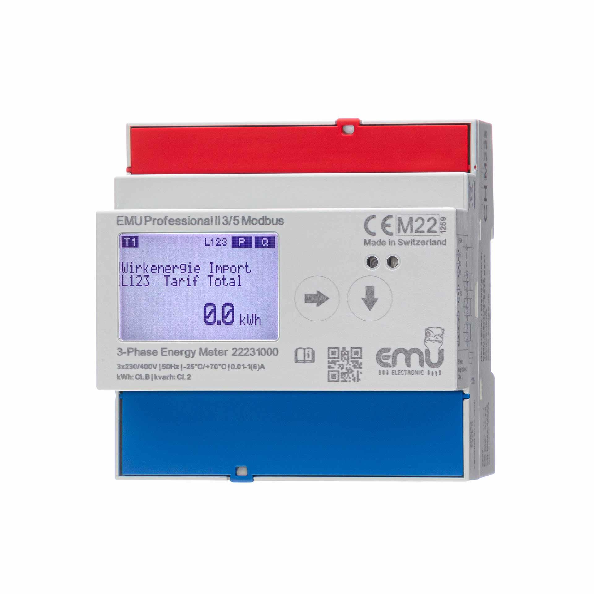 Contatore di energia EMU Professional II 3/5, Modbus, omologazione MID B+D, misura del trasformatore 3PN