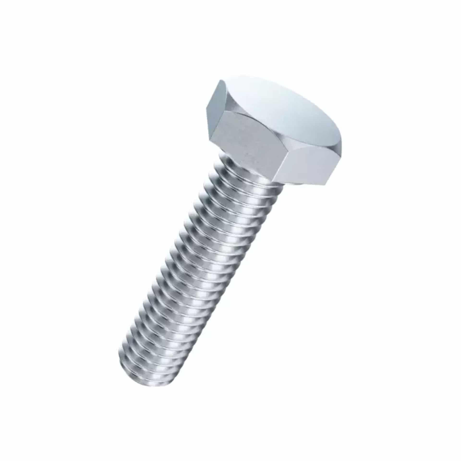 Vite a testa esagonale senza gambo, M10 x 130 mm, acciaio 8.8, zincato-blu