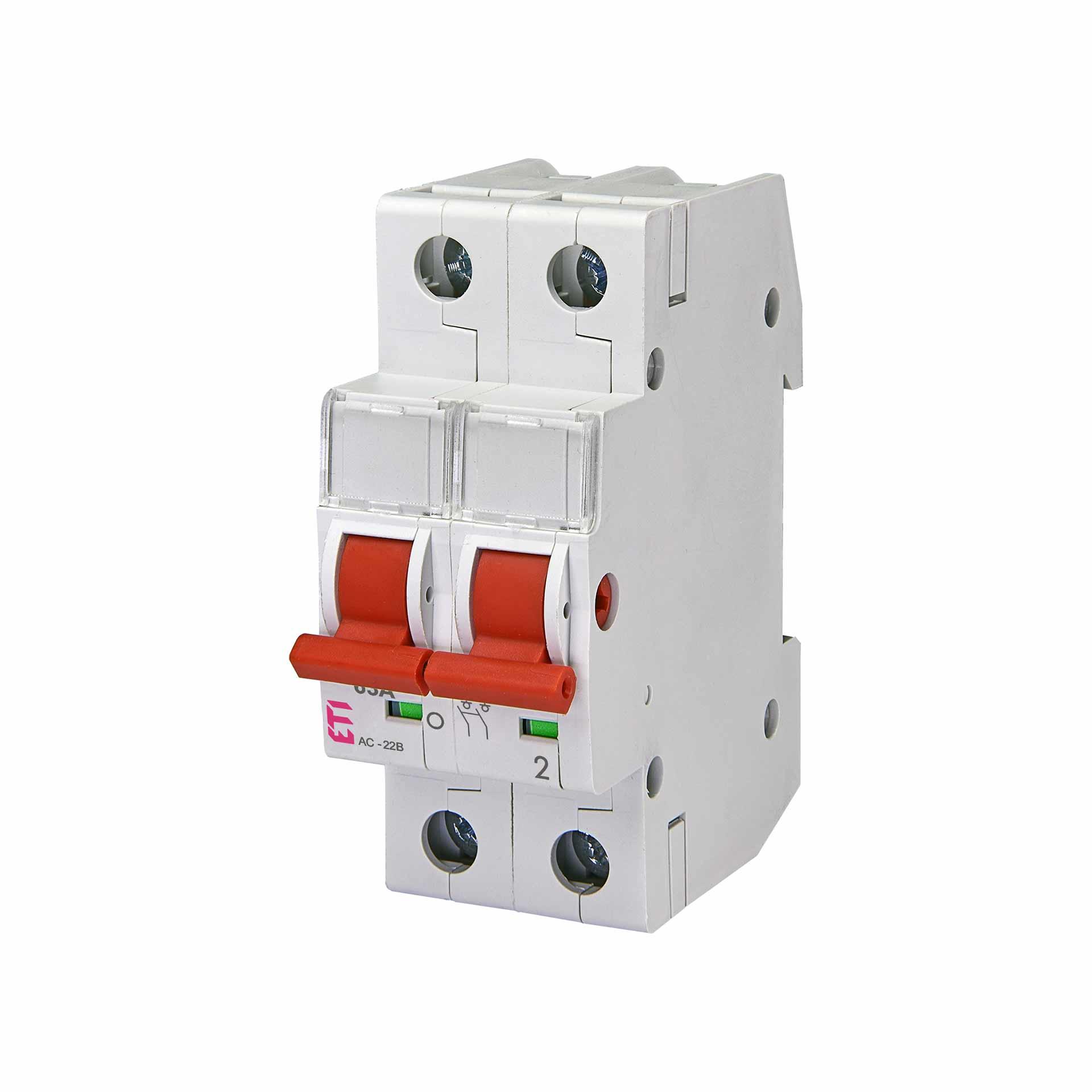 REG interruttore di manovra-sezionatore a 2 poli, 1-63A, tipo SV 263 REG interruttore di manovra-sezionatore a 2 poli, 1-63A, tipo SV 263