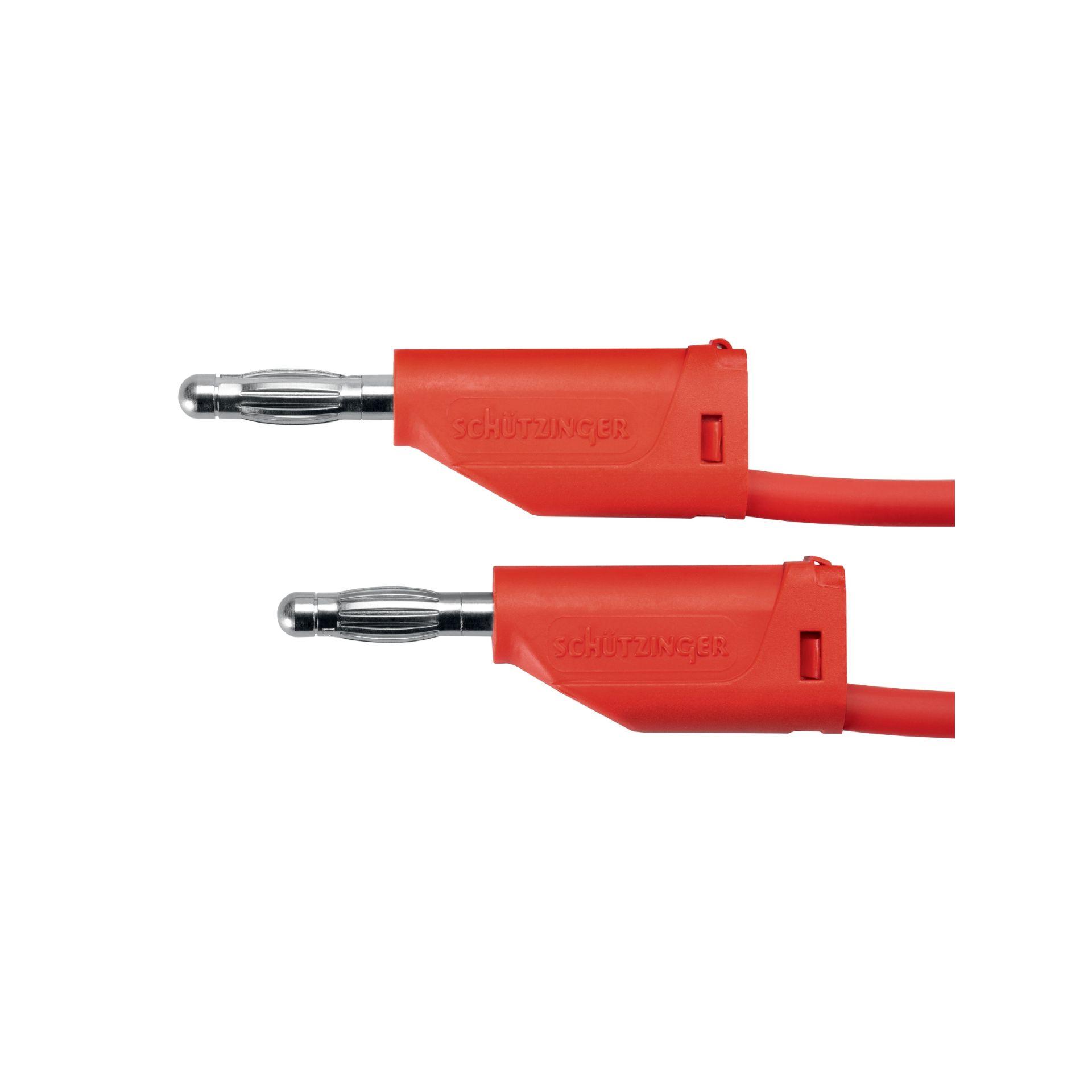Cavo di prova 2 spine a molla ø 4mm, 1mm2, 100cm, rosso