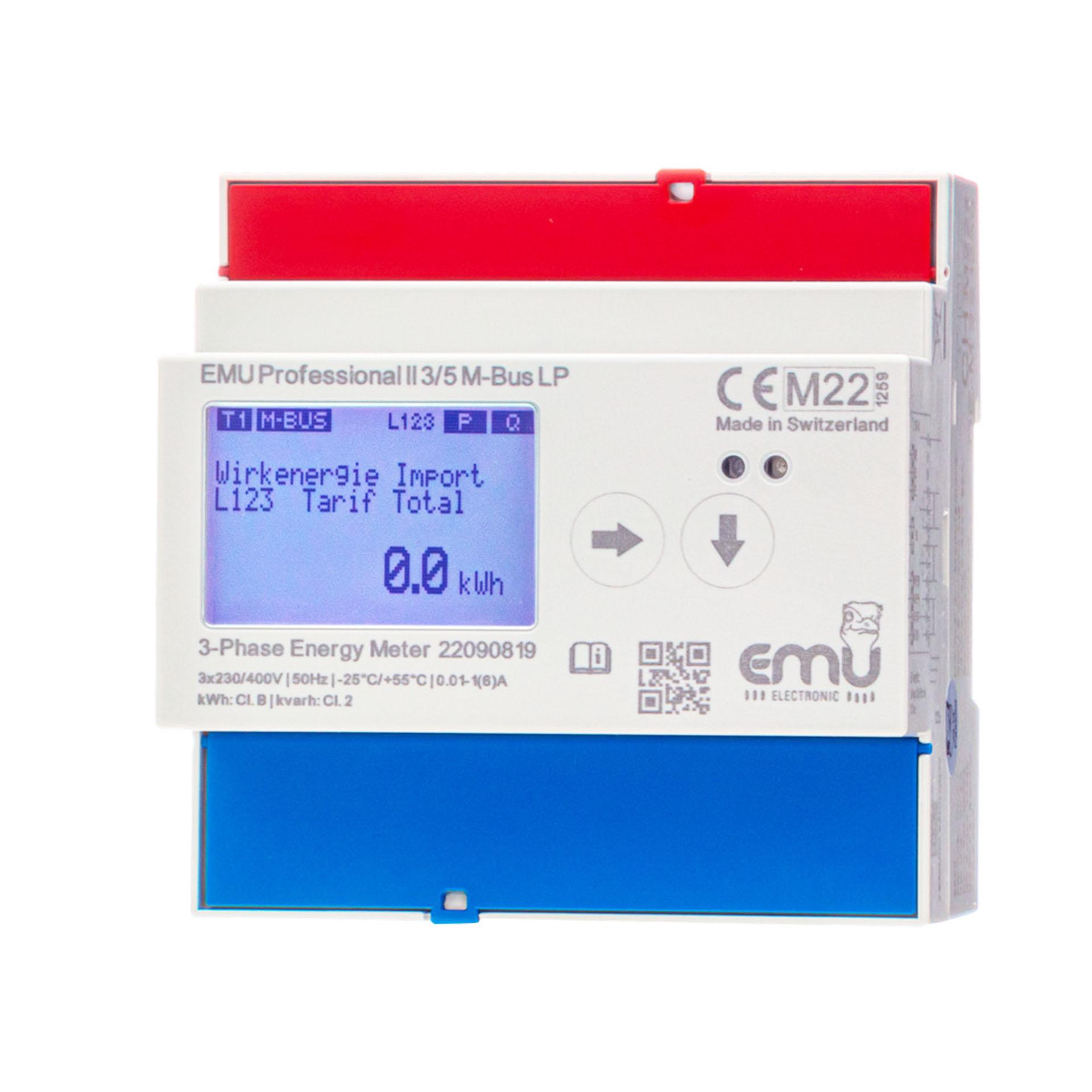 Contatore di energia EMU Professional II 3/5, M-Bus LP, MID B+D e PTB-A 50.7 omologazione, 3PN