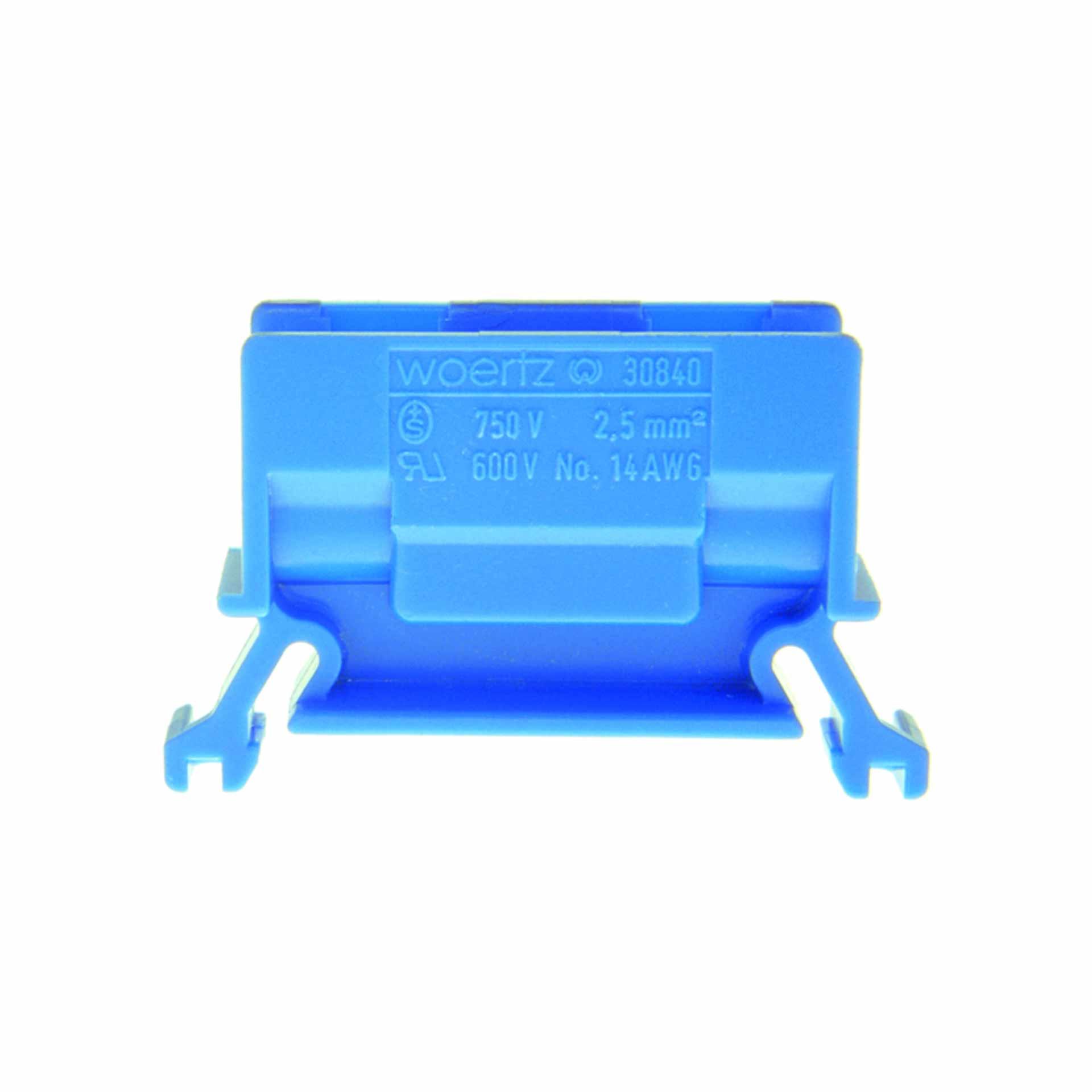 Terminale di derivazione DIN35 2,5 mm², a 2 conduttori, blu