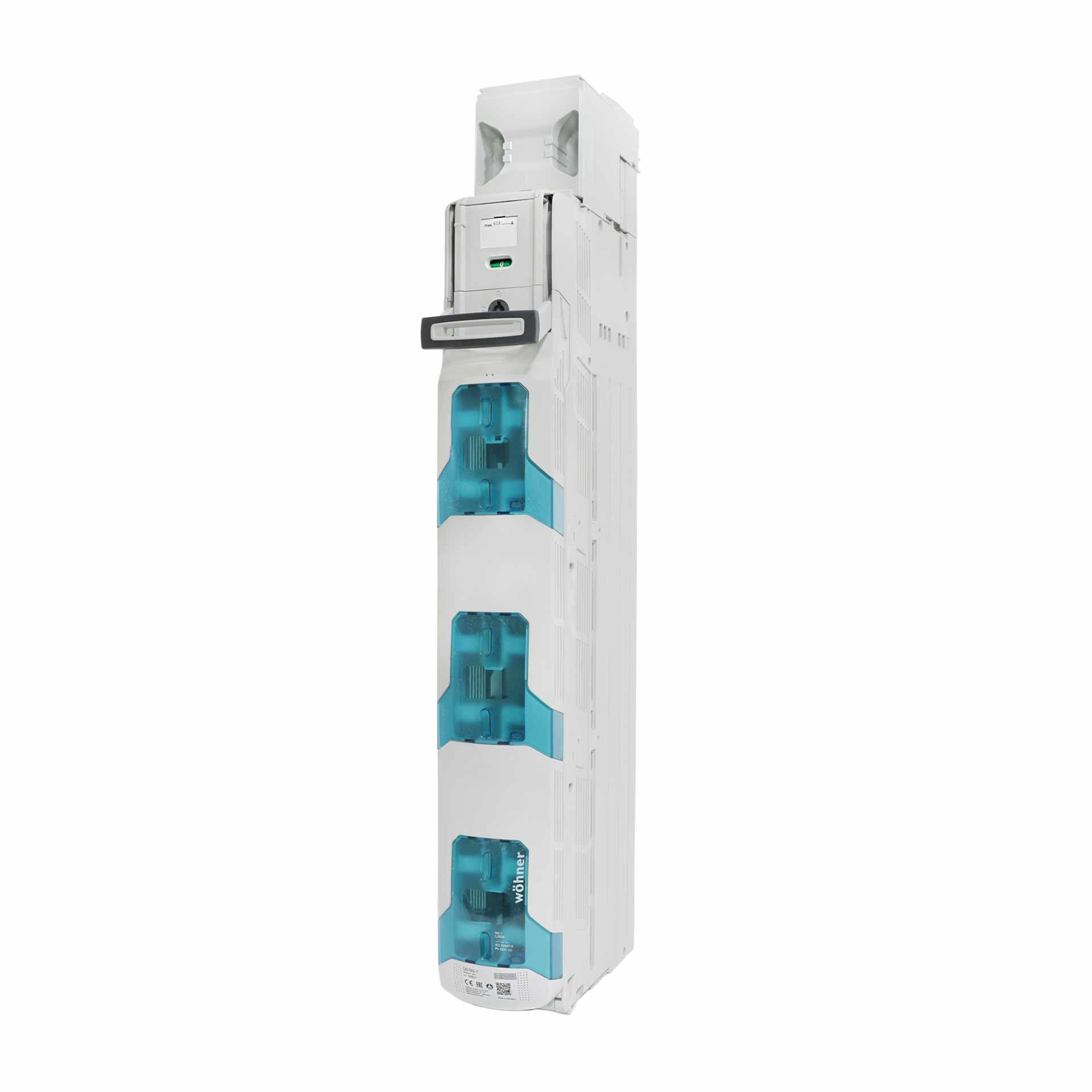 Réglette sectionneur de fusible QS NH Taille 1, 185mm, Départ en haut-M12, commutation indépendante Réglette sectionneur de fusible QS NH Taille 1, 185mm, Départ en haut-M12, commutation indépendante