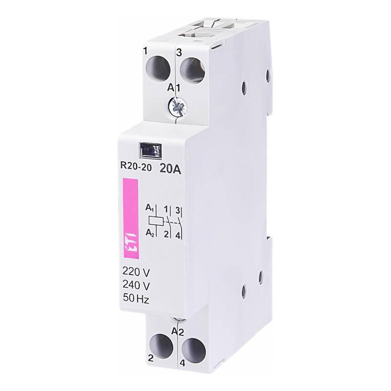 Contattore di installazione unipolare, 20A (AC1, 230V), RD20-01 24V AC/DC Contattore di installazione unipolare, 20A (AC1, 230V), RD20-01 24V AC/DC