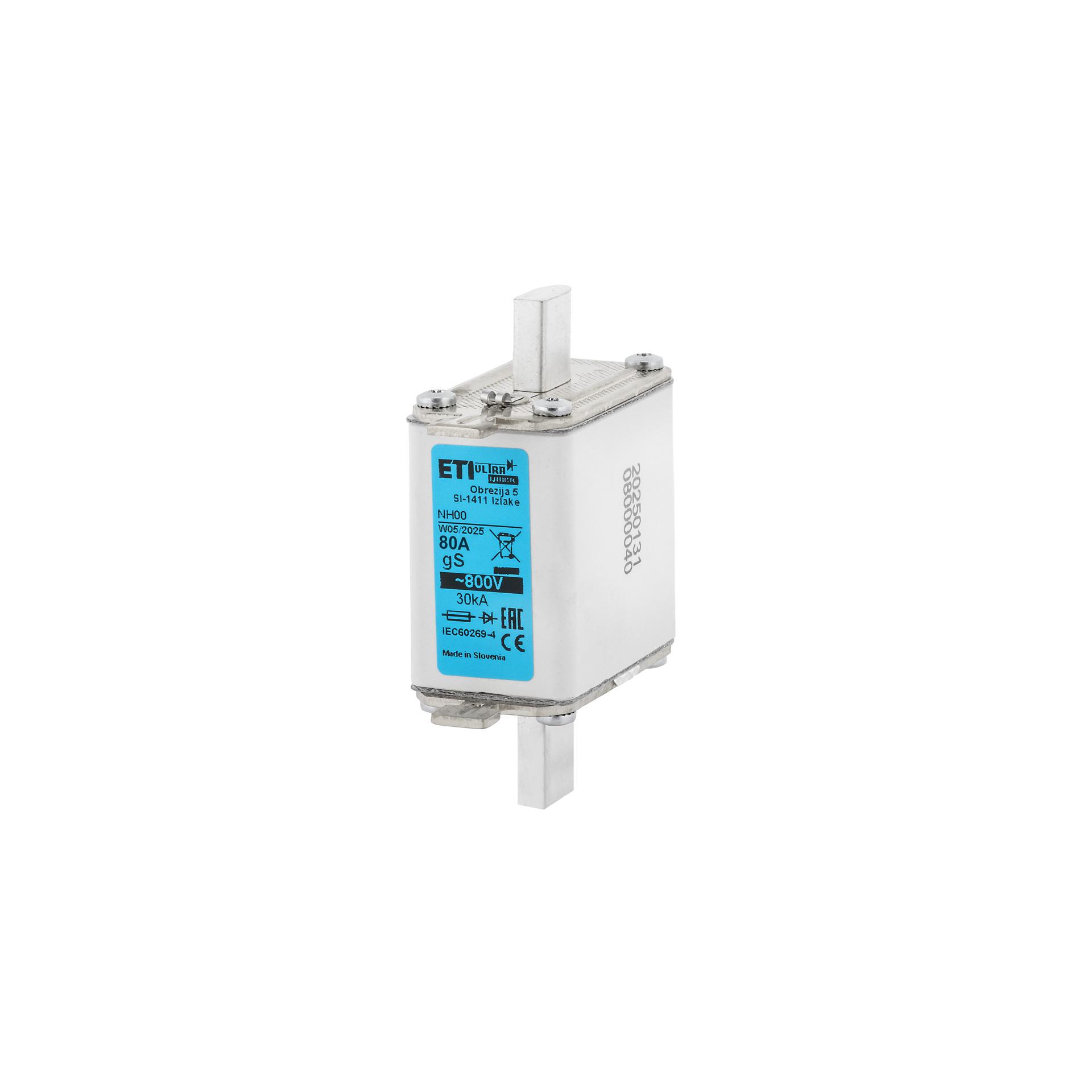 NH semiconductor fuse size 00, 80A, characteristic gS, 800V