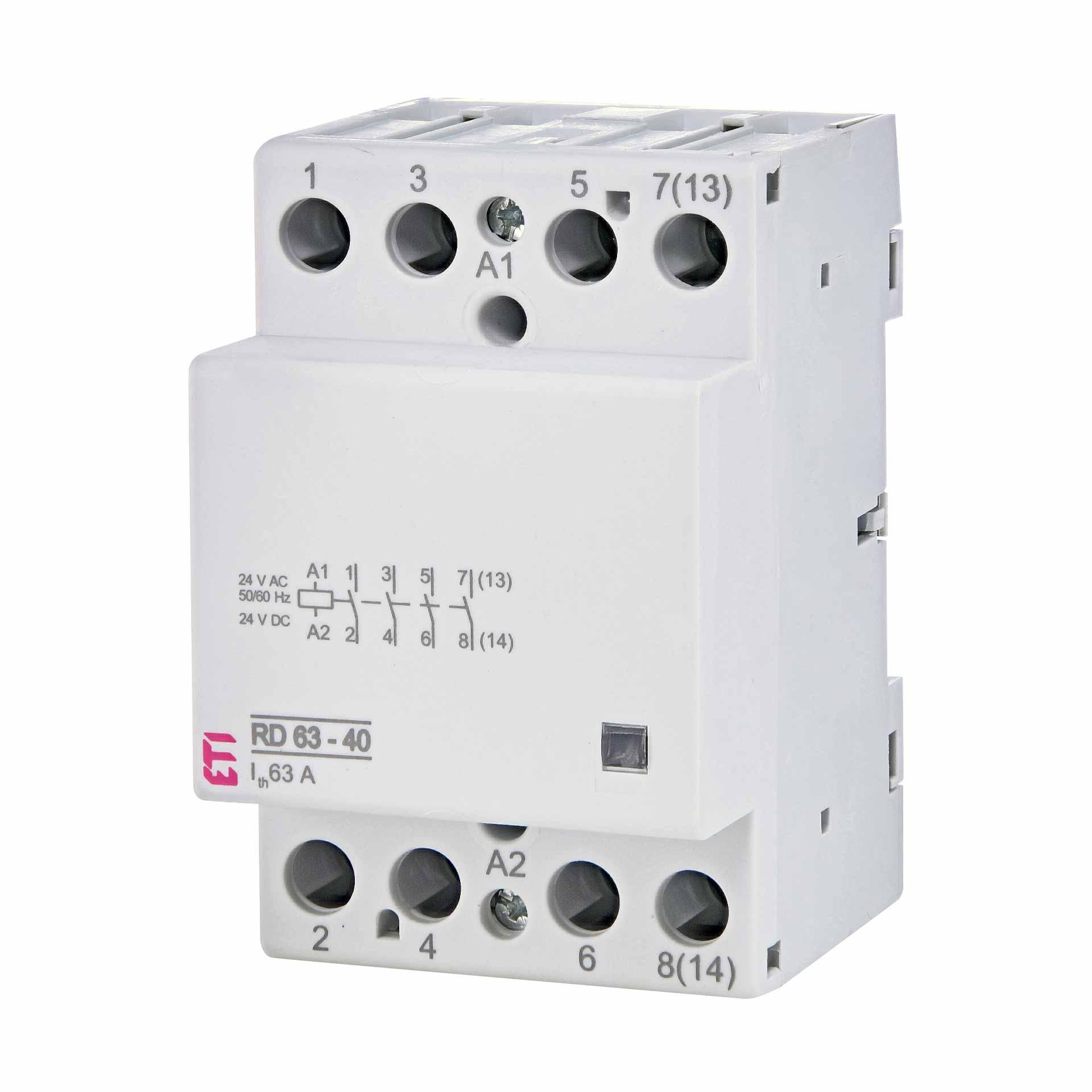 Installationsschütz 4-polig, 63A (AC1, 400V), RD63-40 24V AC/DC