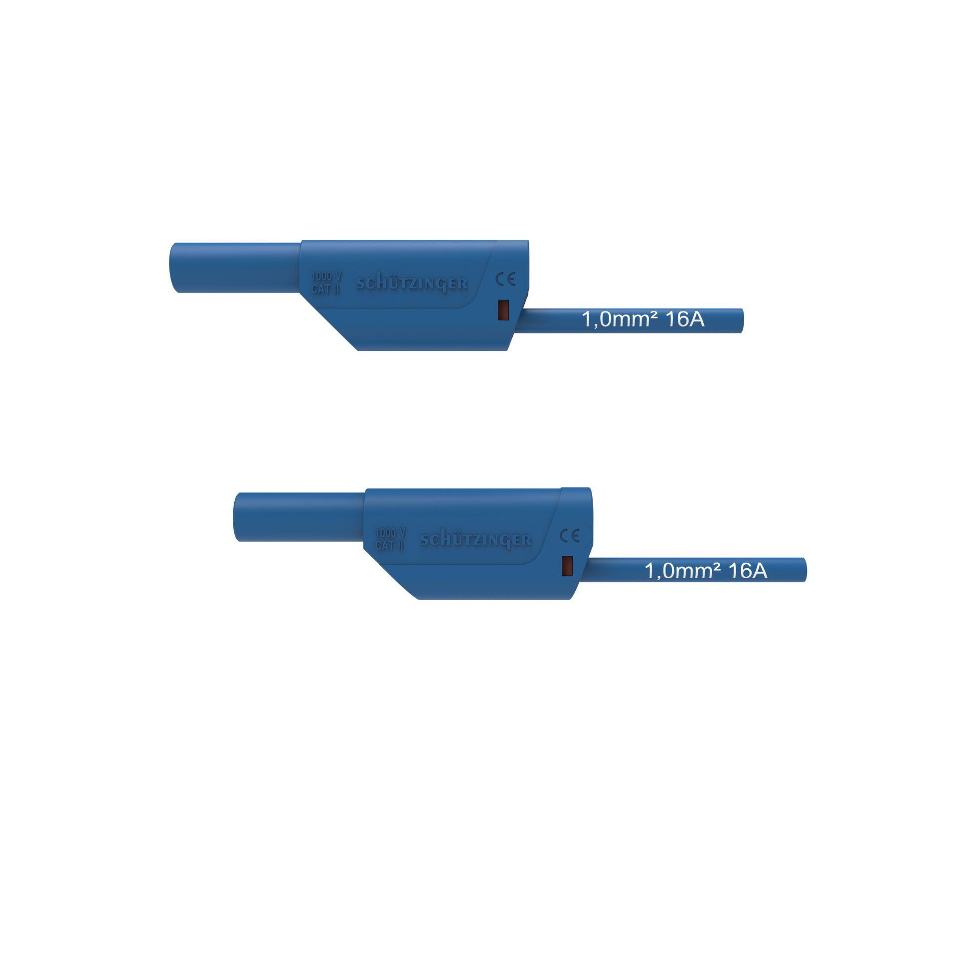 Cavo di collegamento di sicurezza ø 4 mm, 1 mm2, 2000 mm, blu