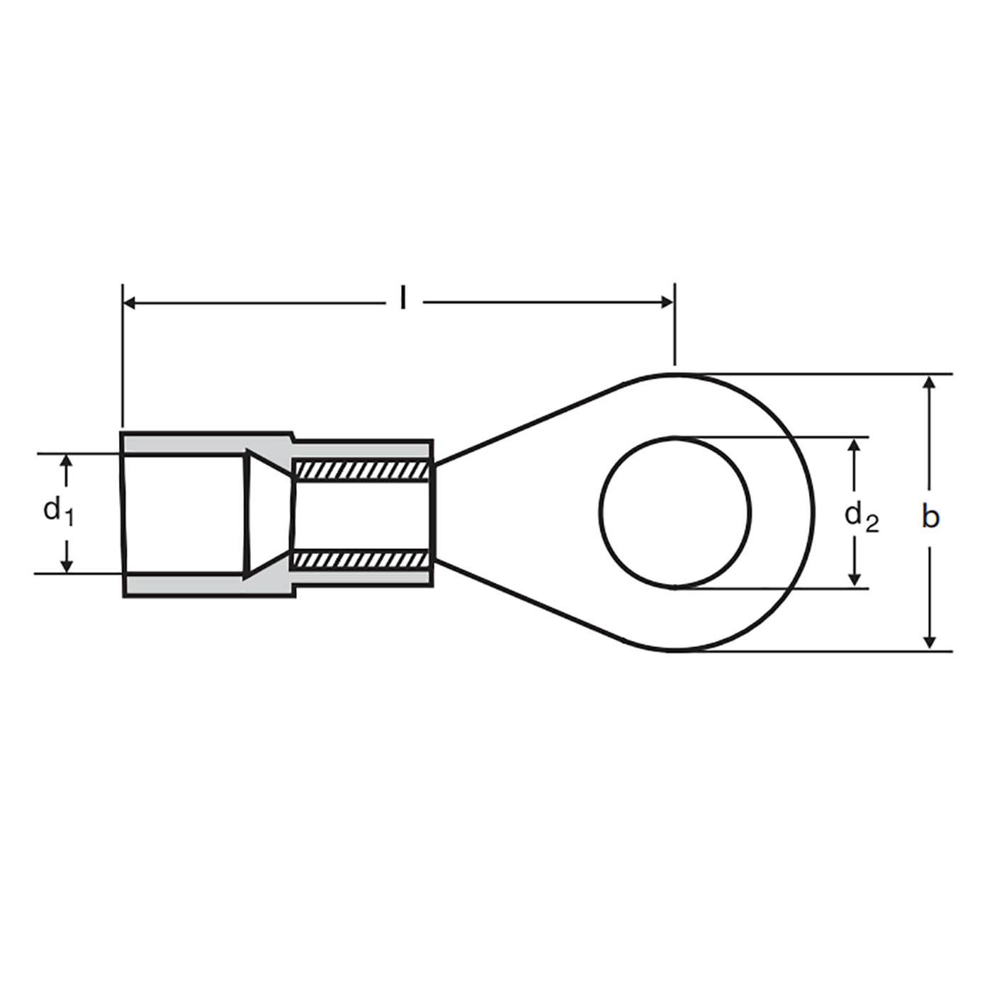 Terminali a crimpare isolati, ad anello, 0,5 - 1,0 mm² / M3,5, colore rosso Terminali a crimpare isolati, ad anello, 0,5 - 1,0 mm² / M3,5, colore rosso