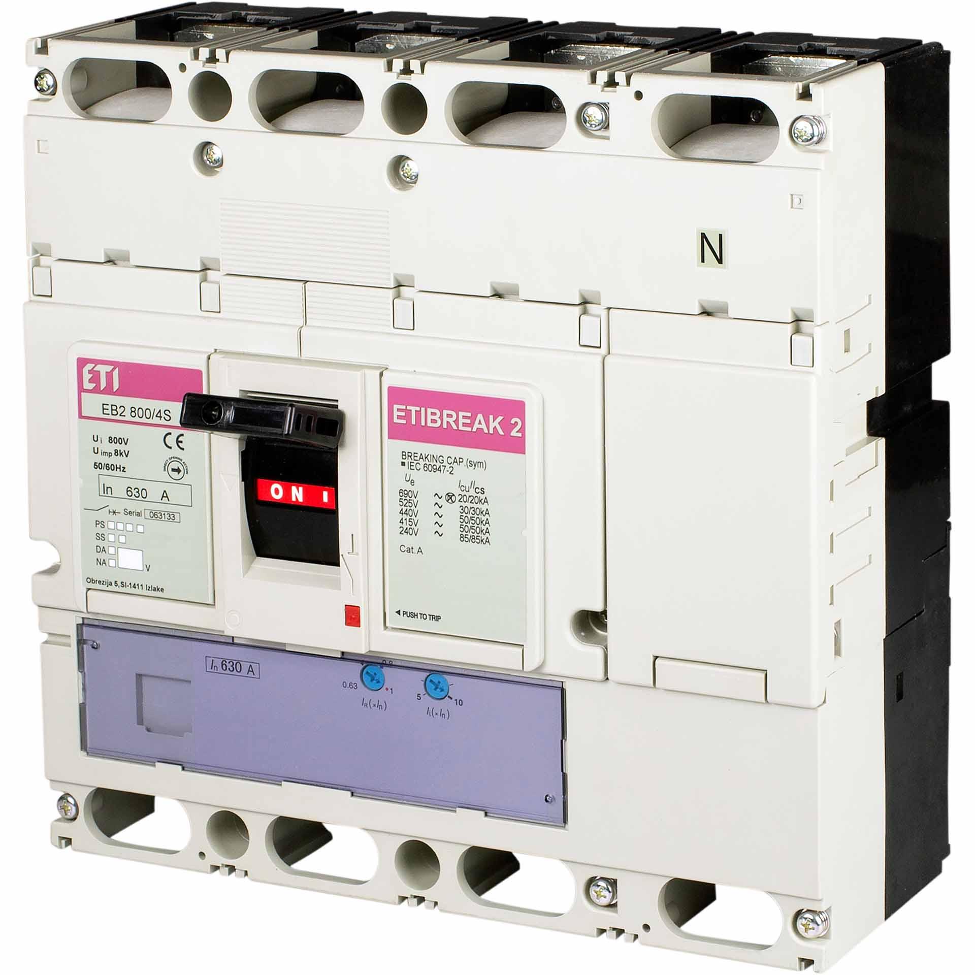 Interruttore automatico EB2 800/4LE 800A, Icu 50kA / Ics 50kA