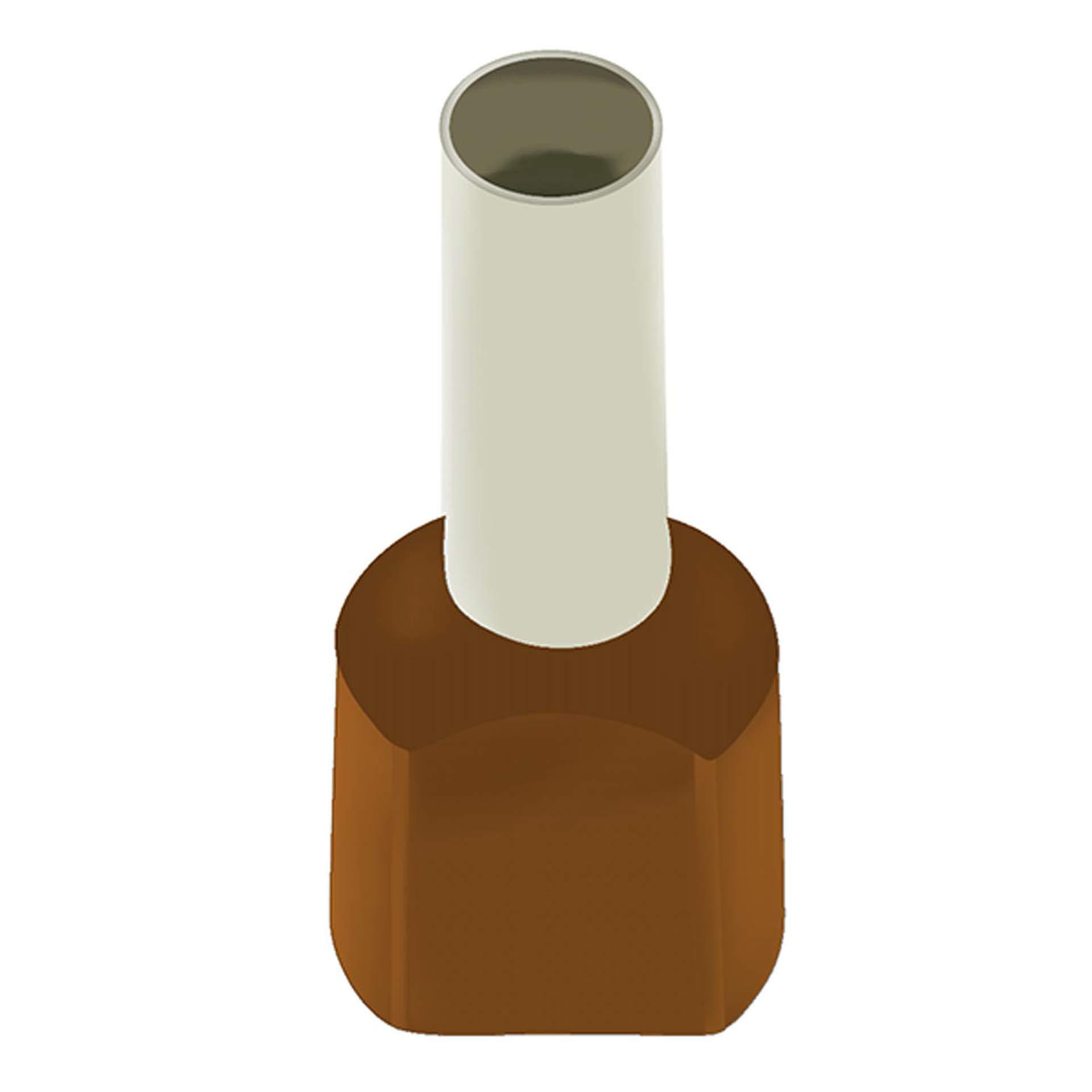 Twin wire end ferrules (TE) brown / 10mm² / 14mm, PU 100 pcs.
