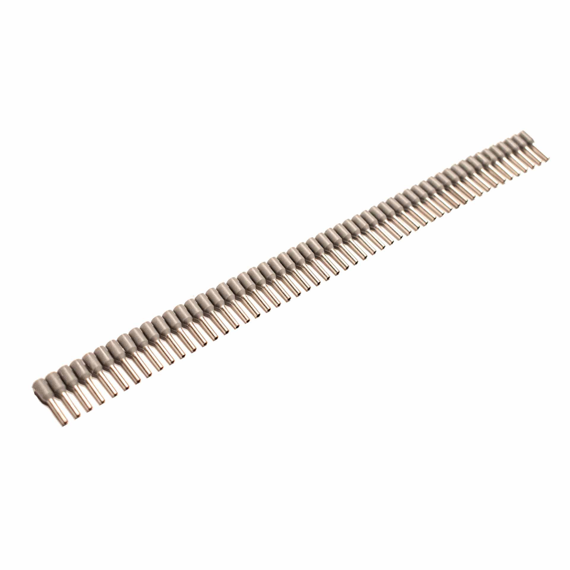 Capicorda isolati (DIN) in forma di striscia / grigio / 0,75 mm² / 8 mm, VPE 500 Stk. Capicorda isolati (DIN) in forma di striscia / grigio / 0,75 mm² / 8 mm, VPE 500 Stk.