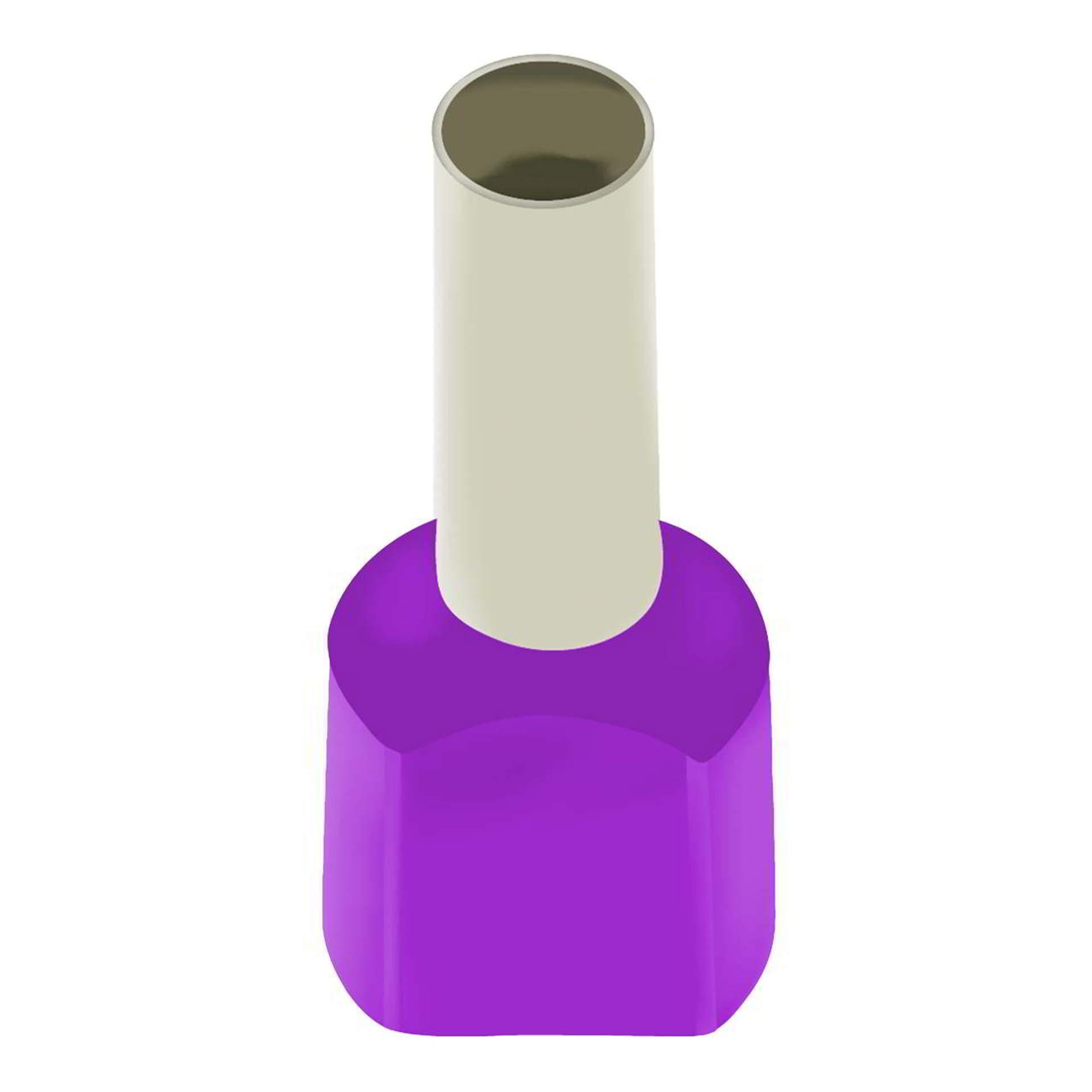 Twin Aderendhülsen (TE) violett / 0.25mm² / 8mm, VPE 500 Stk. Twin Aderendhülsen (TE) violett / 0.25mm² / 8mm, VPE 500 Stk.