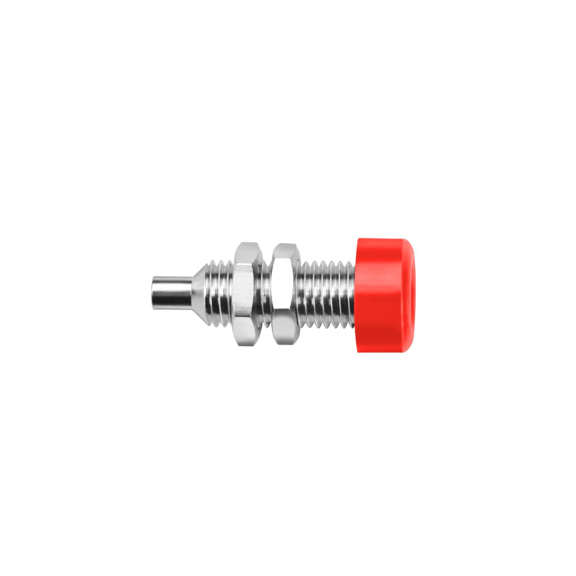 Presa incorporata ø 4mm testa isolante avvitata, rossa