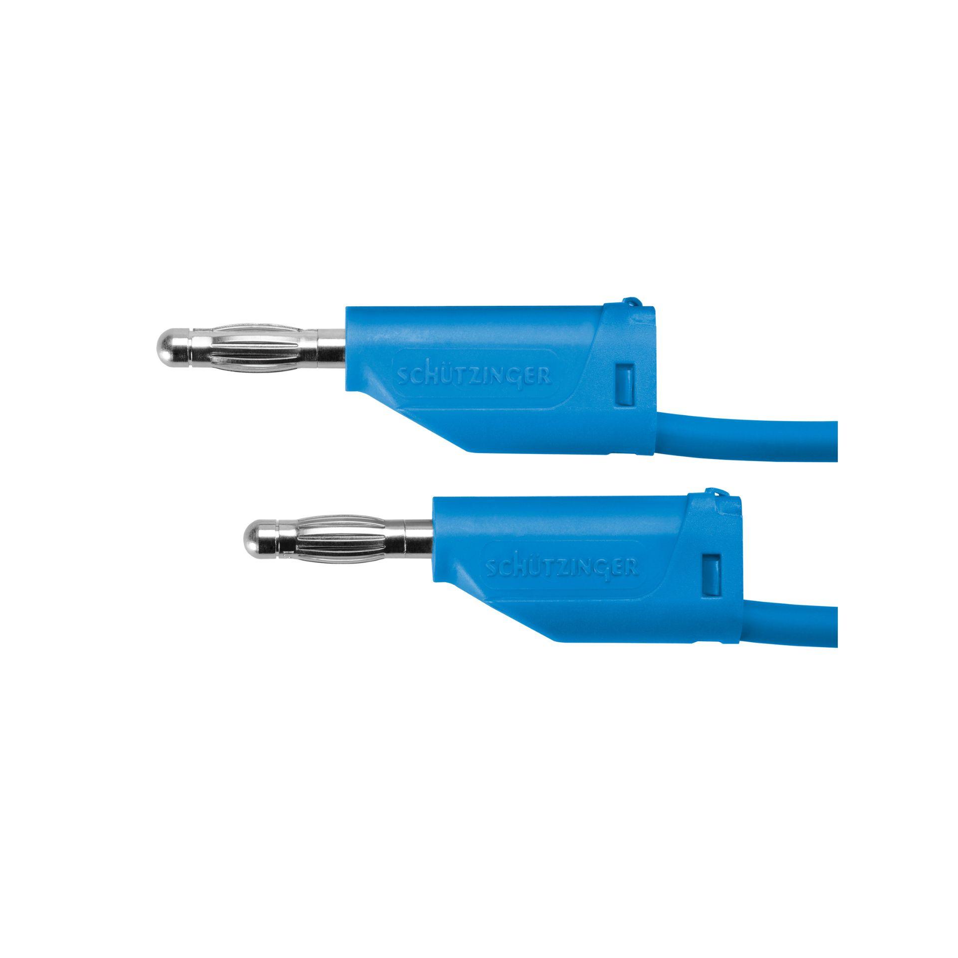 Cavo di prova 2 spine a molla ø 4mm, 1mm2, 100cm, blu Cavo di prova 2 spine a molla ø 4mm, 1mm2, 100cm, blu
