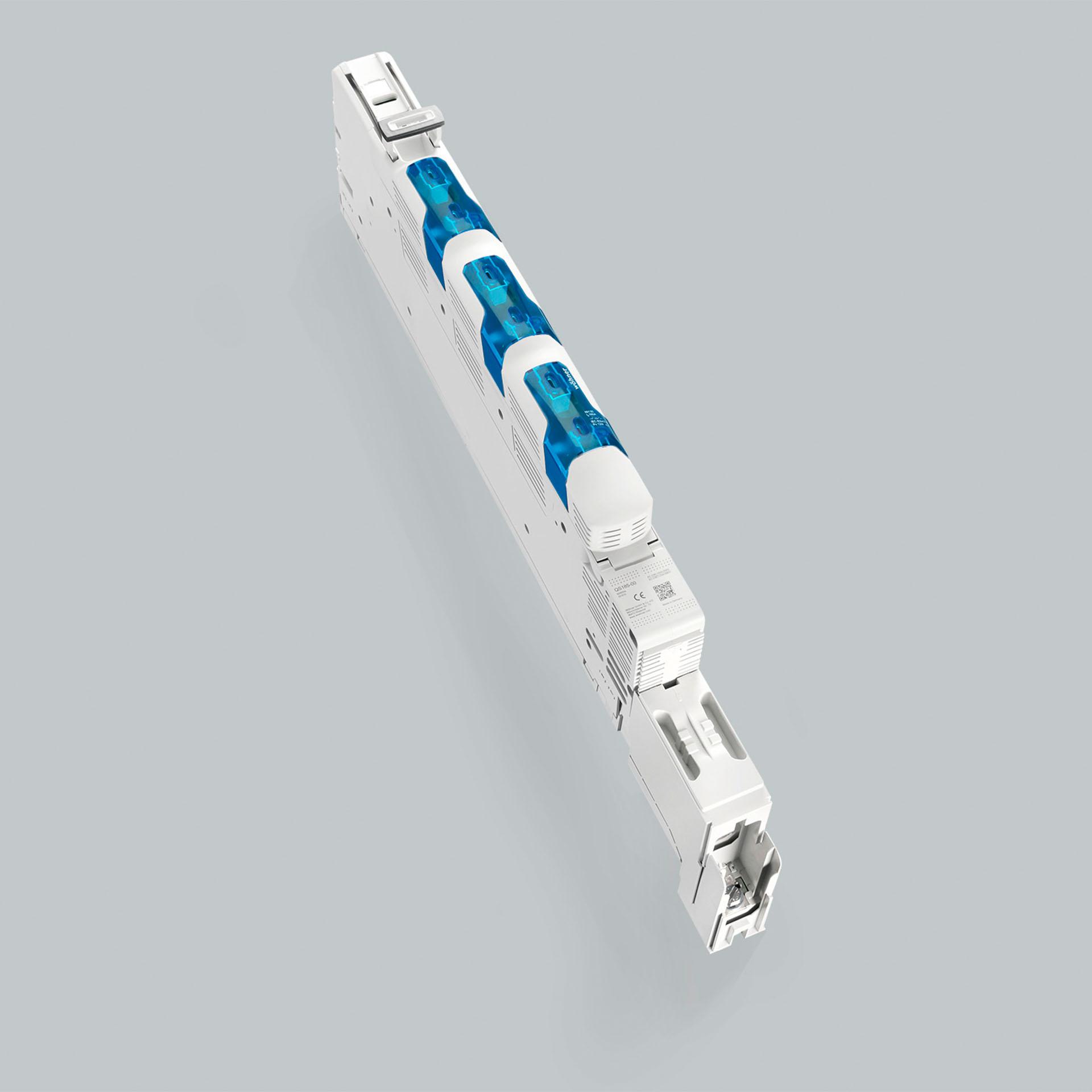 QS NH switch-disconnector strip with fuses size 00, 185mm, AU-M8, flat version QS NH switch-disconnector strip with fuses size 00, 185mm, AU-M8, flat version