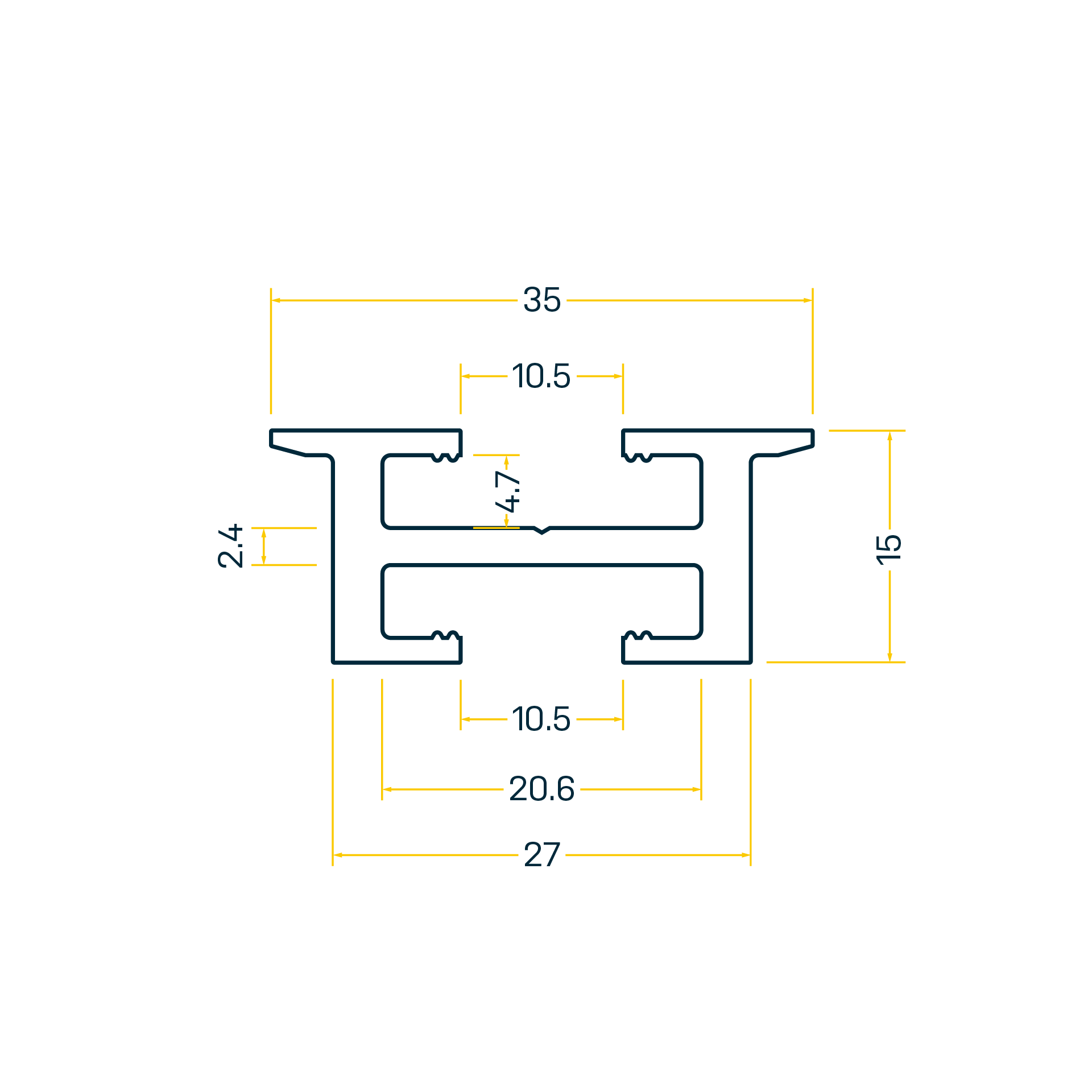 GA241 Rail pour appareil AS.35.1 GA241 Rail pour appareil AS.35.1