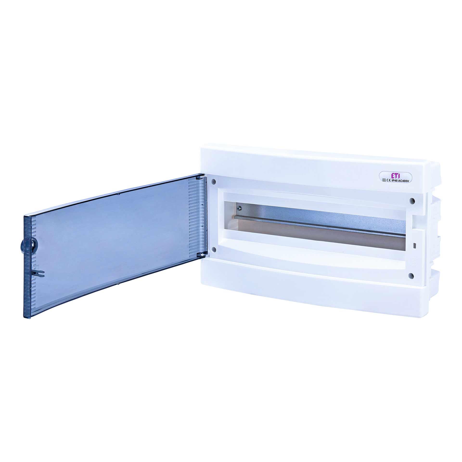 Distributore da incasso con porta trasparente "ECM-18-PT", IP40, 1x18 moduli (18M)