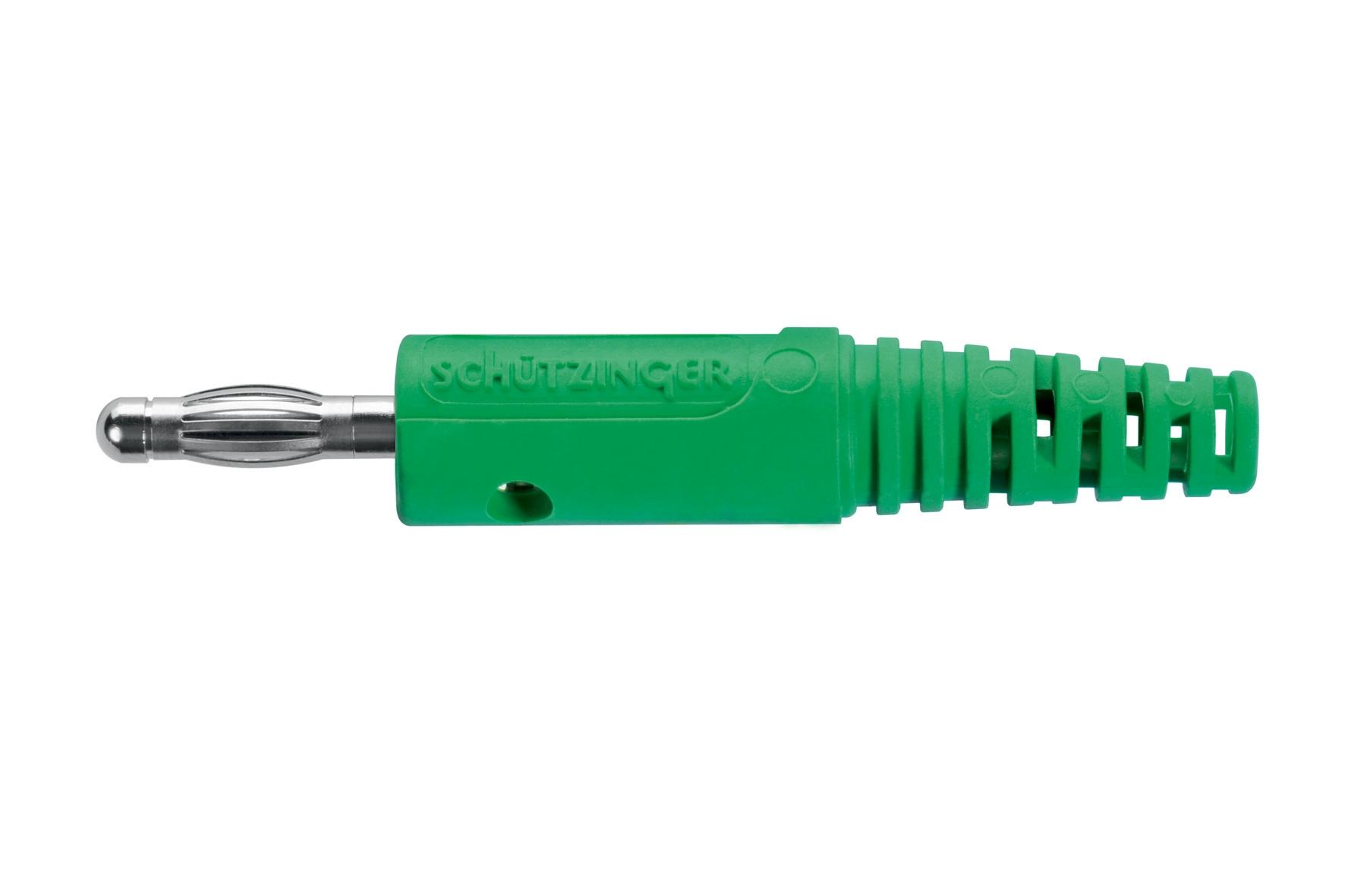 Spina a molla diritta ø 4 mm, con connessione a saldare fino a 2,5 mm2 verde Spina a molla diritta ø 4 mm, con connessione a saldare fino a 2,5 mm2 verde