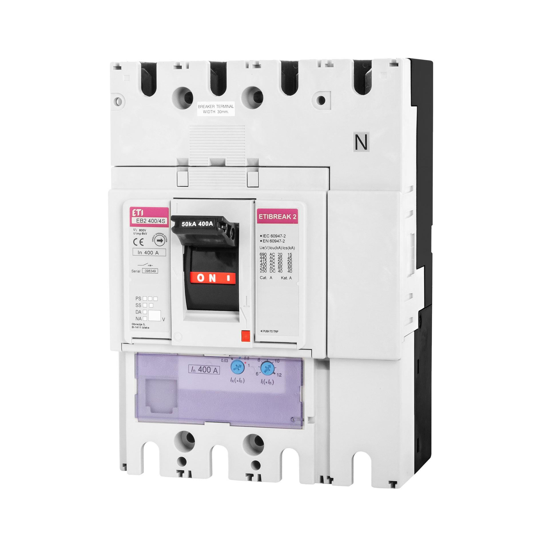 Interruttore automatico EB2 400/4H 400A, Icu 50kA / Ics 50kA