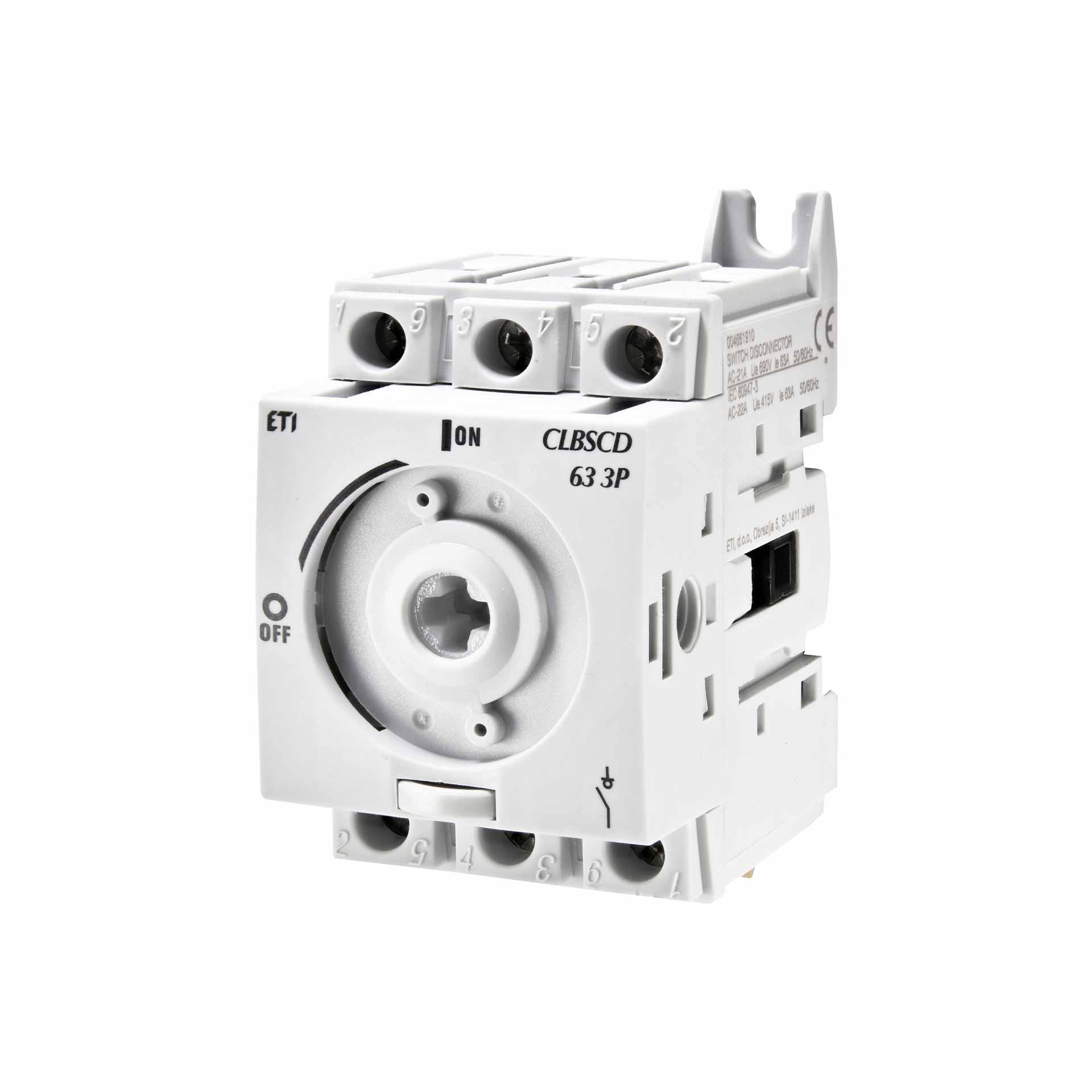 Switch-disconnector CLBSCD 63A 3P without switching lever, in smaller housing