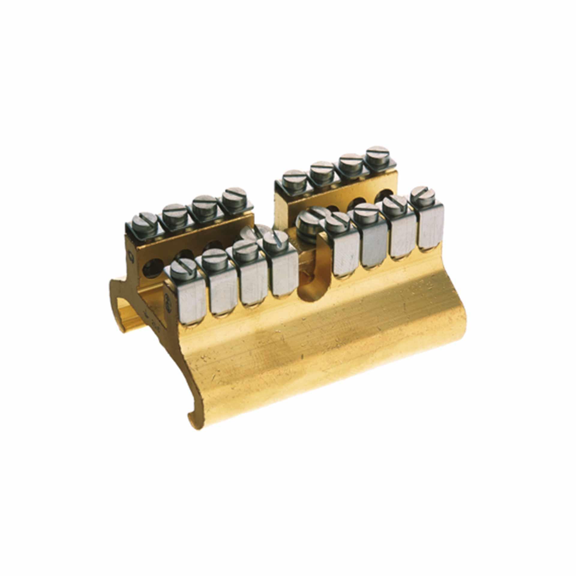 Morsetto per conduttore di protezione DIN35, 25/6mm² 1/16, 1 connessione principale + 16 connessioni secondarie, nudo Morsetto per conduttore di protezione DIN35, 25/6mm² 1/16, 1 connessione principale + 16 connessioni secondarie, nudo
