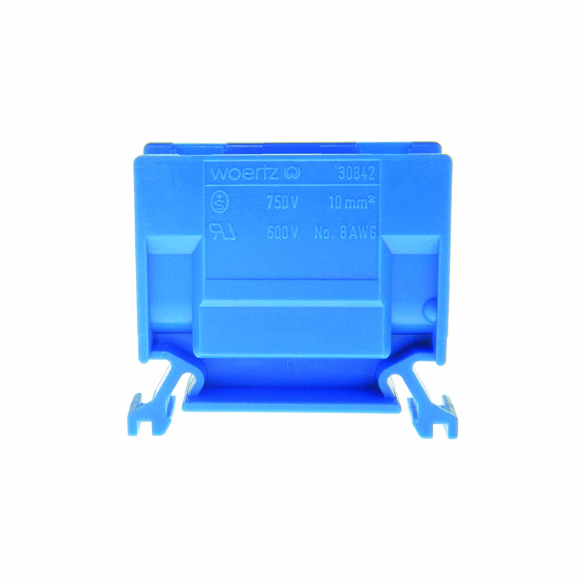 Terminale di derivazione DIN35 10mm², 2 conduttori, blu Terminale di derivazione DIN35 10mm², 2 conduttori, blu